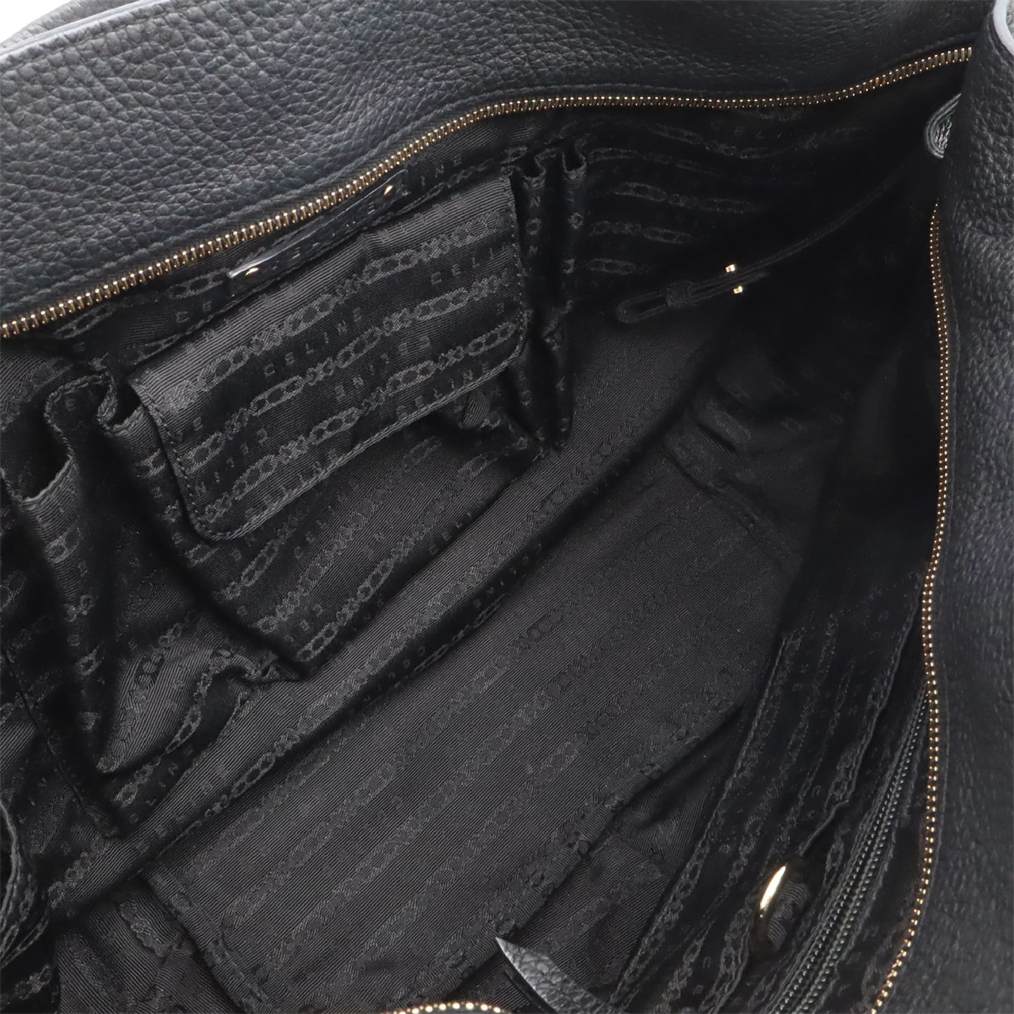 Celine Black White Leather Handbag Shoulder Bag (Pre-Owned)