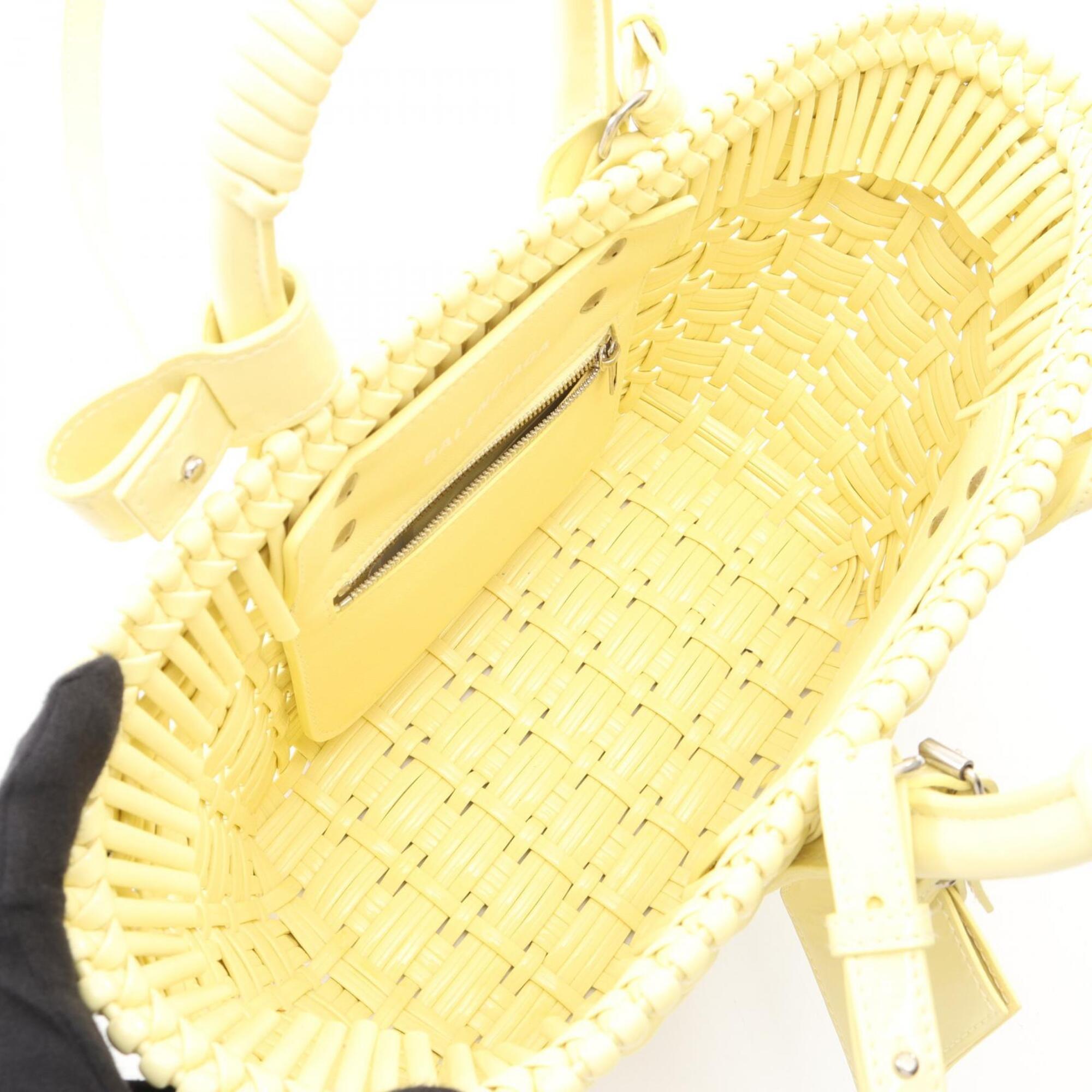 Balenciaga Yellow Leather Basket Handbag Tote Bag (Pre-Owned)