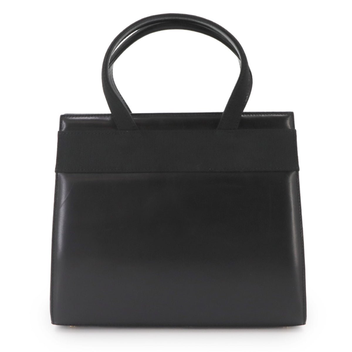 Salvatore Ferragamo Vara Black Leather Handbag Shoulder Bag (Pre-Owned)