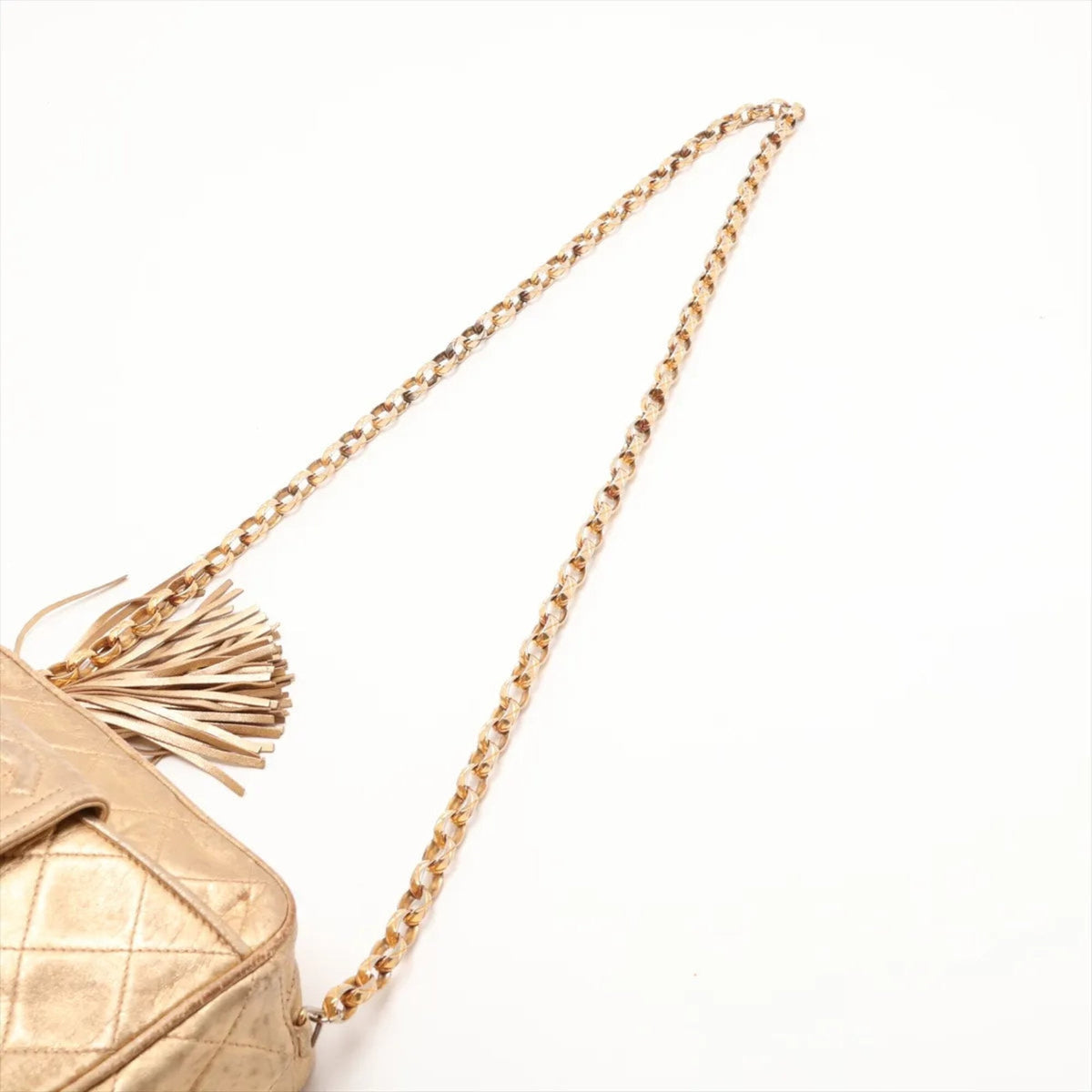 Chanel Gold Leather Crossbody Bag Shoulder Bag (Pre-Owned)