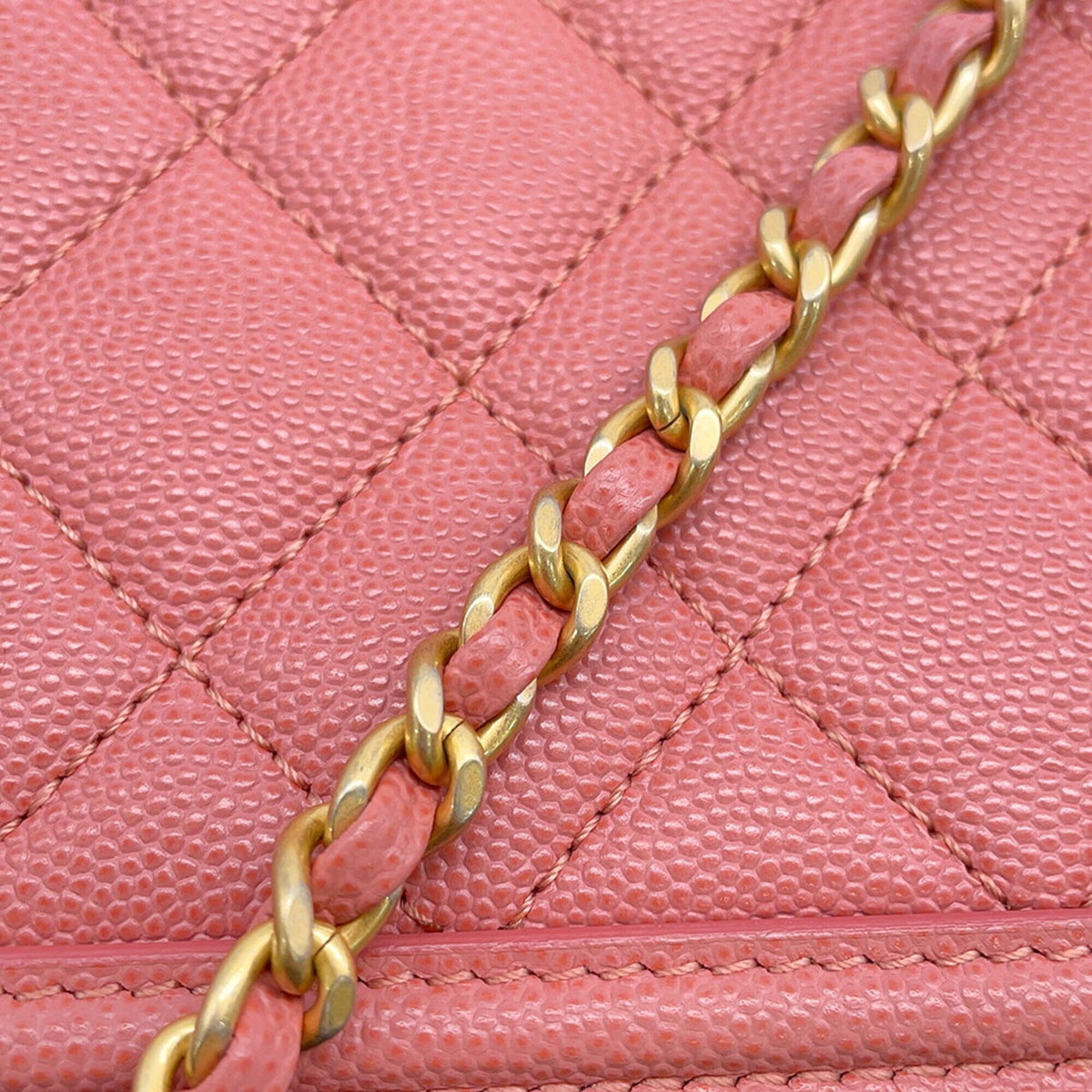 Chanel Pink Grained Calfskin Handbag Shoulder Bag Vanity Bag (Pre-Owned)