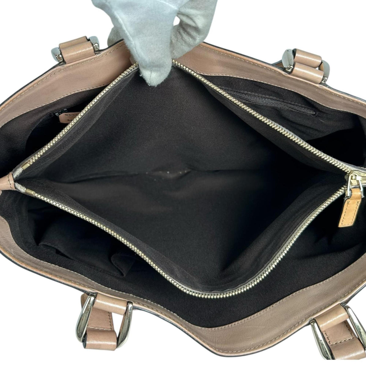 Gucci Gold Pink Beige Gg Canvas Tote Bag (Pre-Owned)