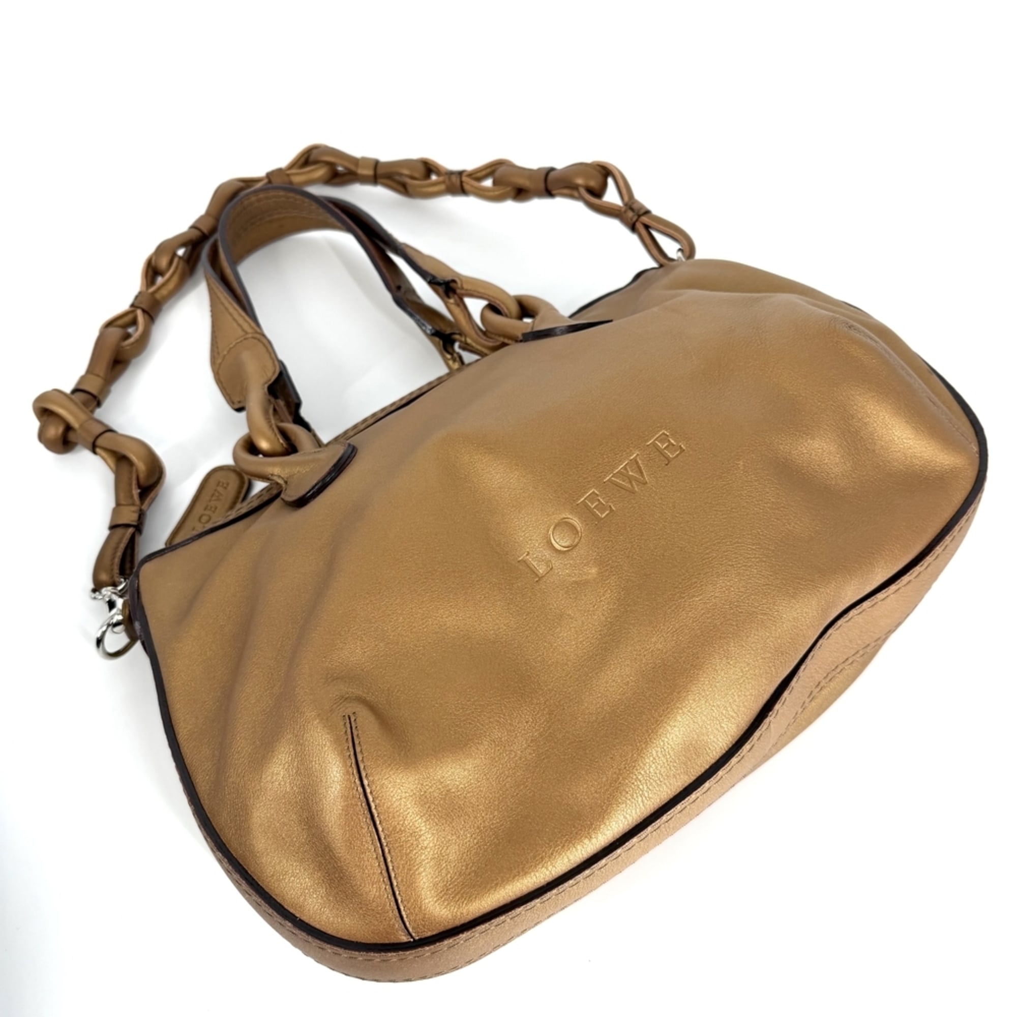 Loewe Bronze Leather Handbag Shoulder Bag (Pre-Owned)