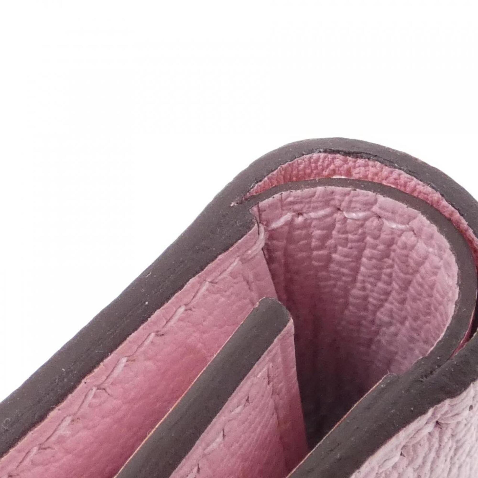 Hermes Rose Sakura Chevre Leather Wallet (Tri-Fold) (Pre-Owned)