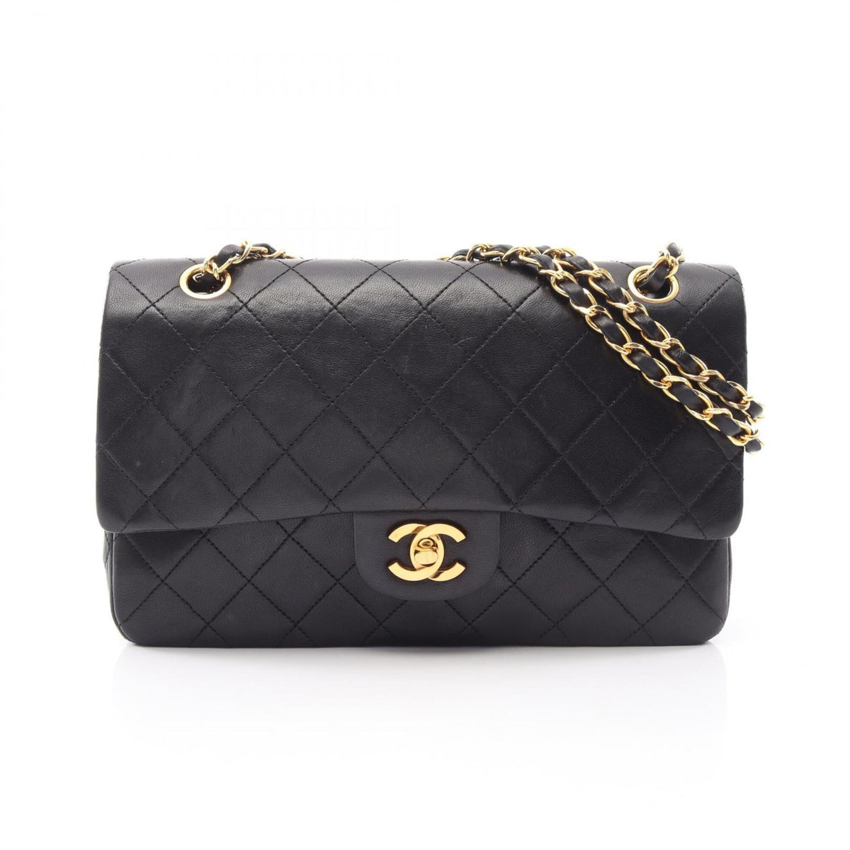 Chanel Black Leather Handbag Shoulder Bag (Pre-Owned)