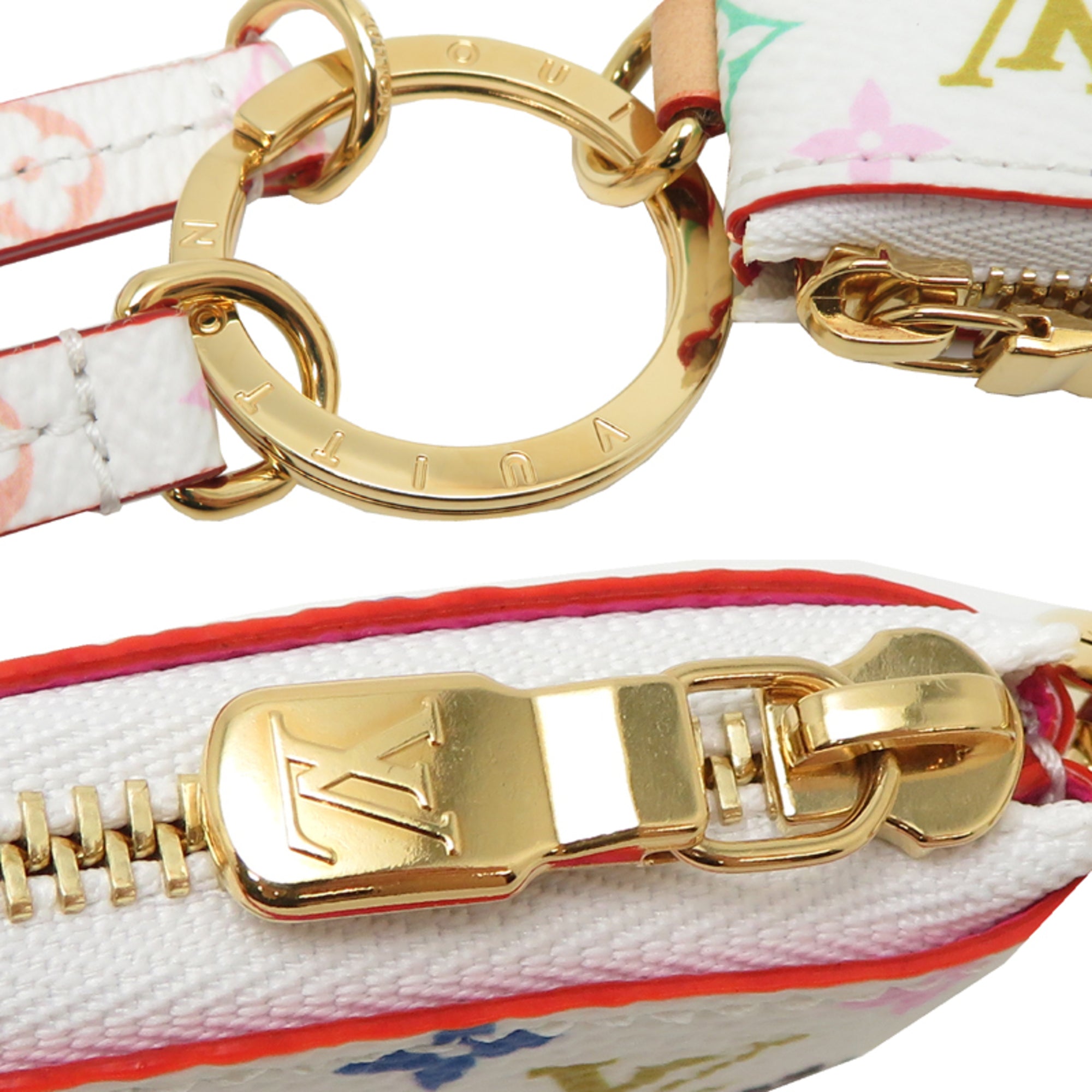 Louis Vuitton White Monogram Multicolore Pouch (Pre-Owned)
