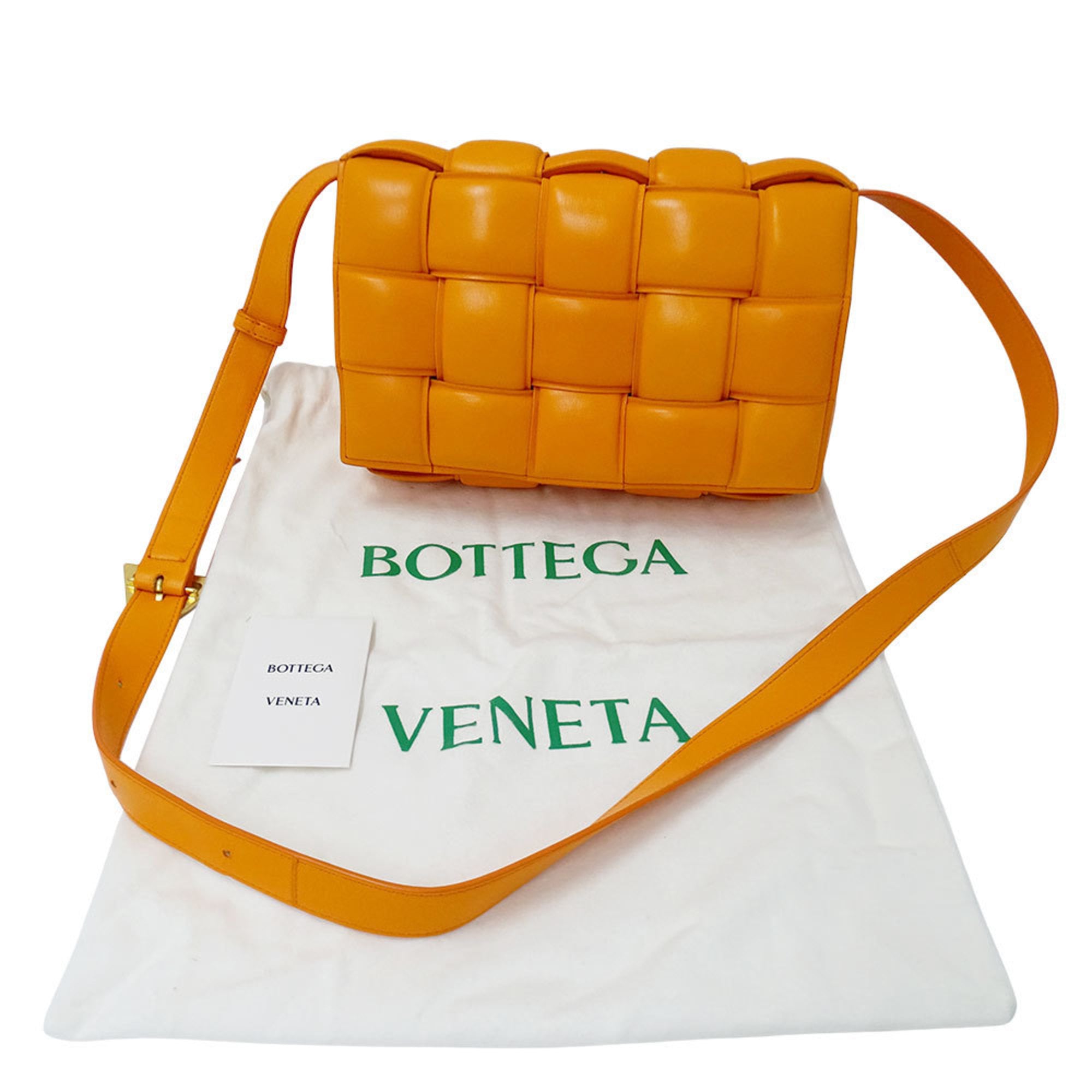Bottega Veneta Orange Leather Handbag Shoulder Bag (Pre-Owned)