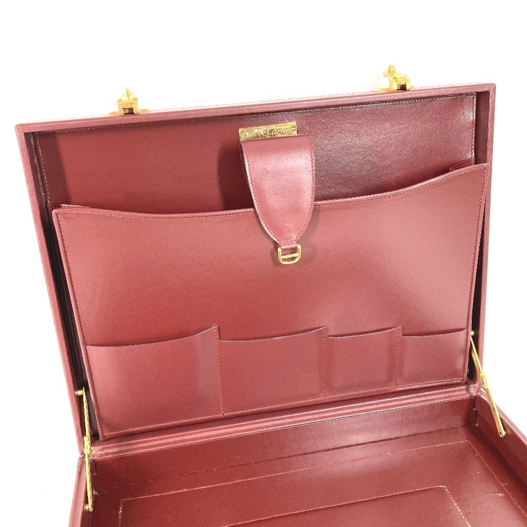 Cartier Must Wine Red Leather Attaché Case (Pre-Owned)