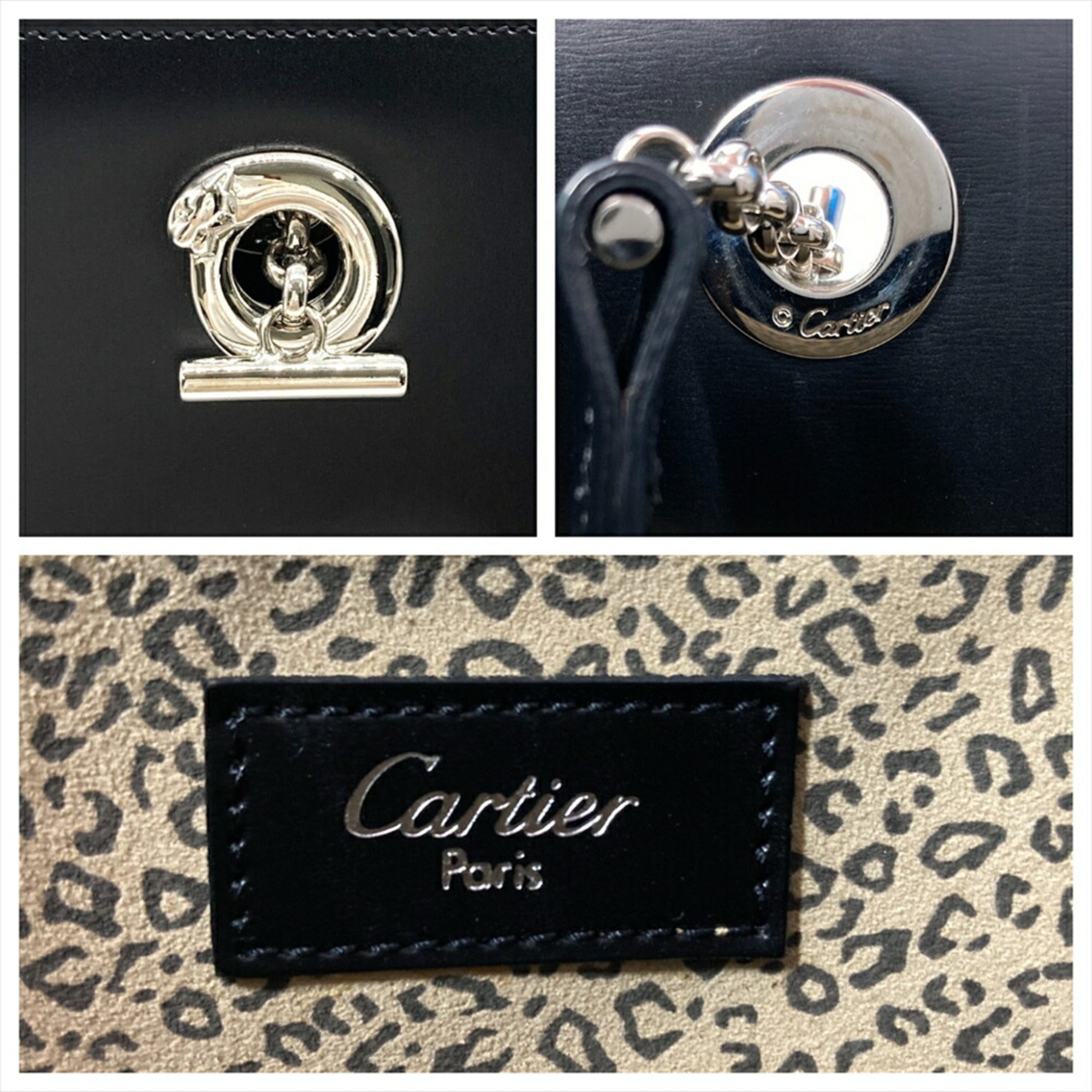 Cartier Black Leather Tote Bag (Pre-Owned)