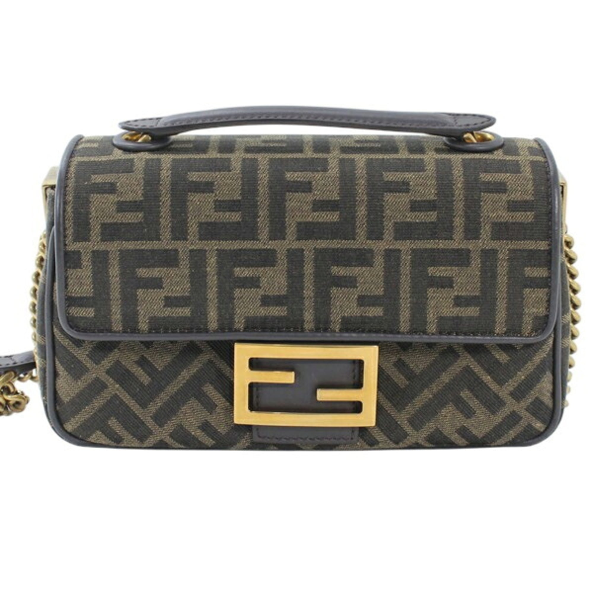 Fendi Brown Jacquard Shoulder Bag (Pre-Owned)