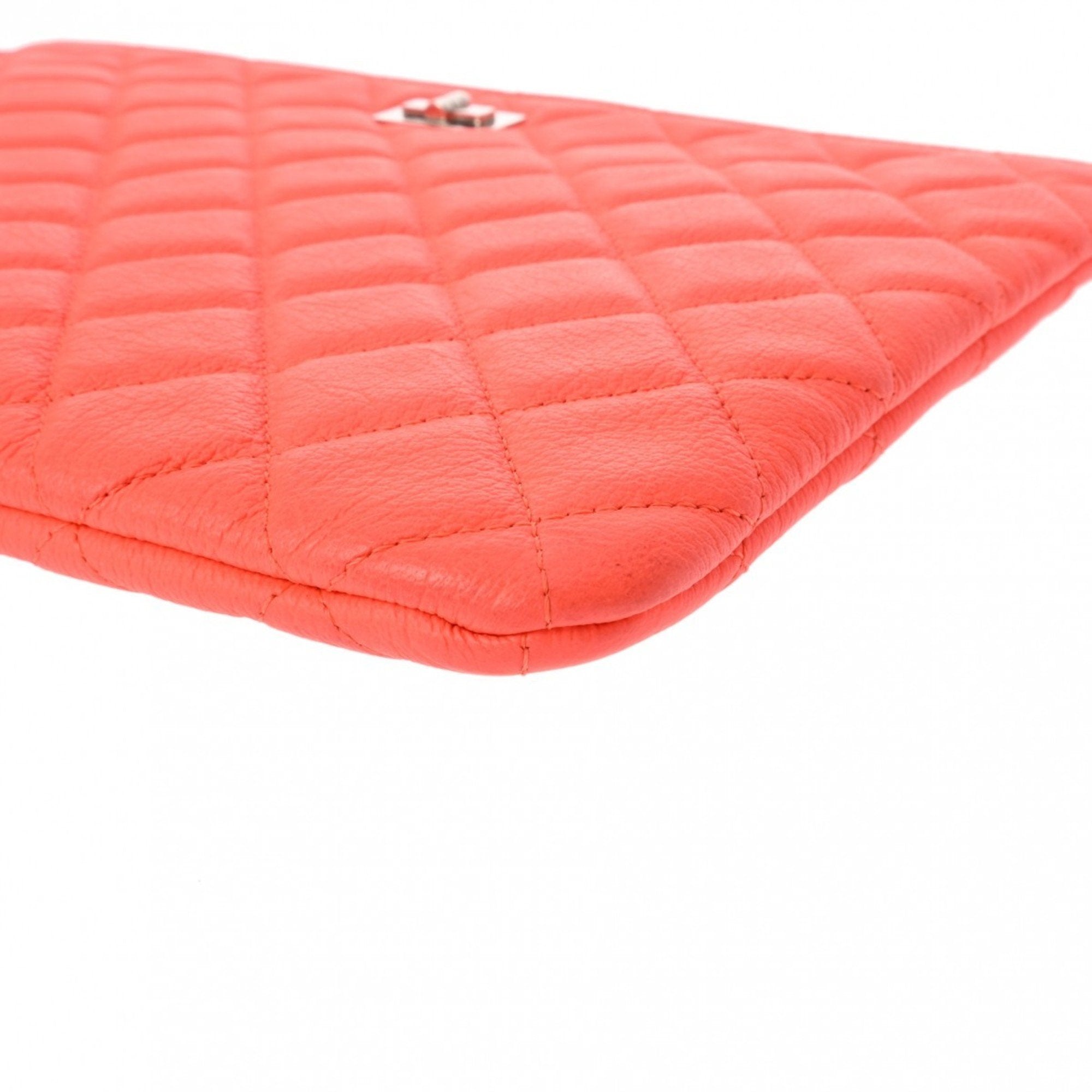 Chanel Orange Leather Clutch Bag (Pre-Owned)