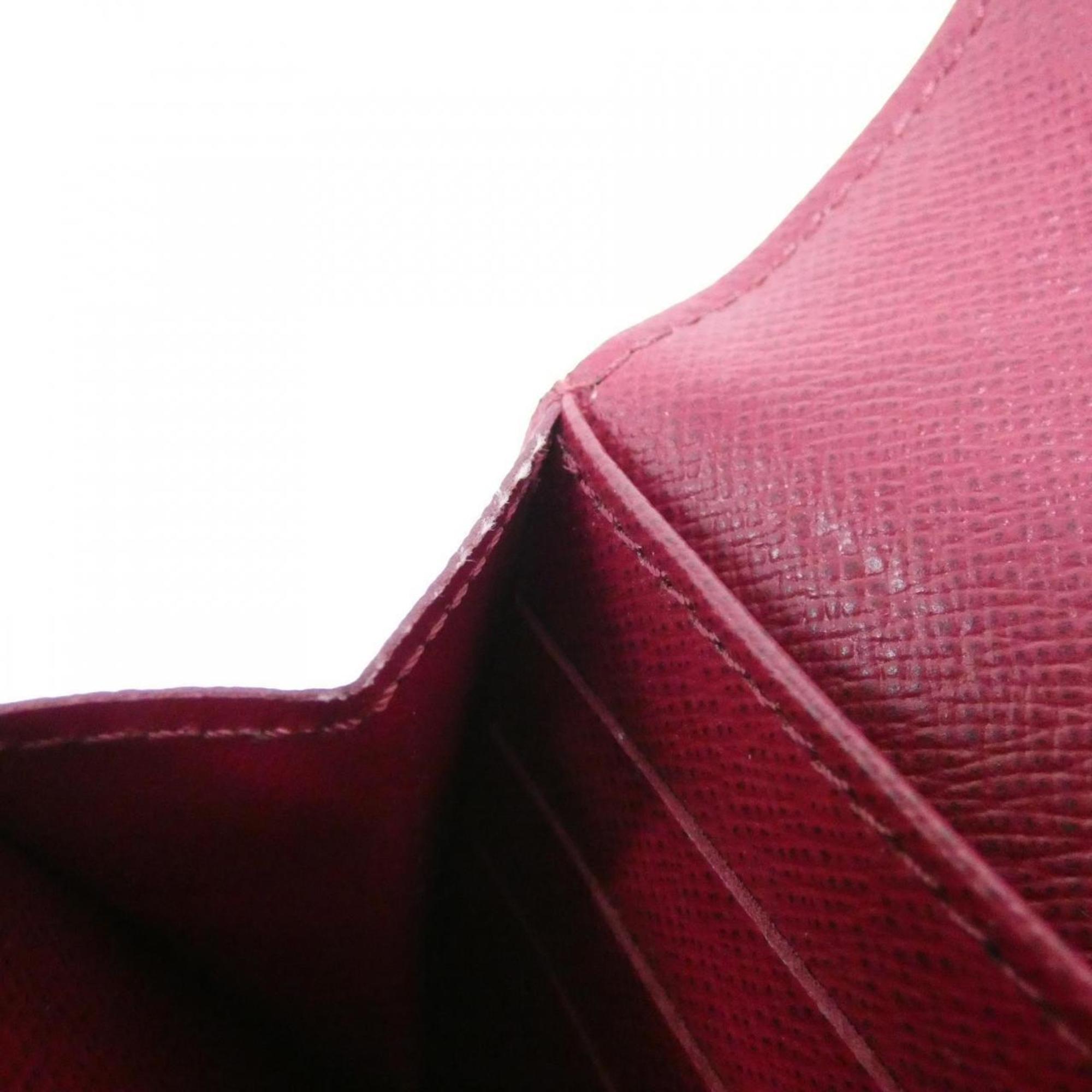 Louis Vuitton Monogram Fuchsia Marron Coated Canvas Long Wallet (Bi-Fold) (Pre-Owned)