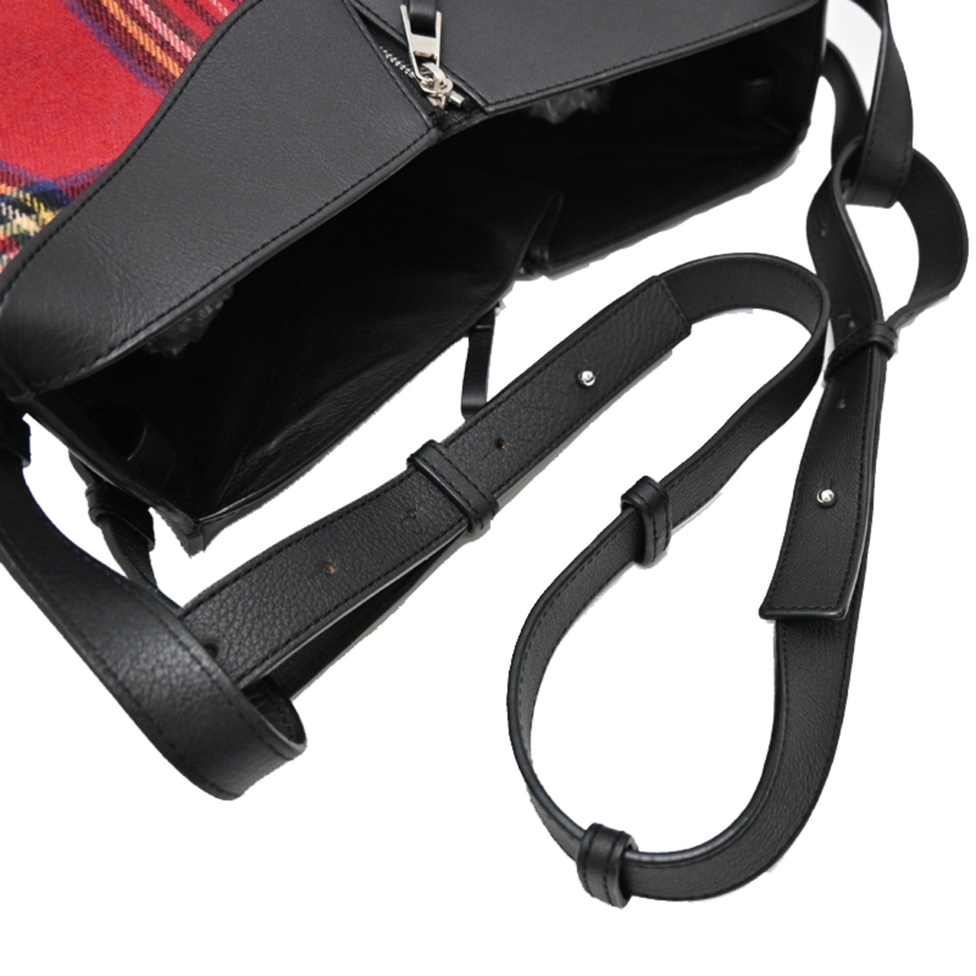 Loewe Black Multi-Color Red Color Leather Wool Shoulder Bag (Pre-Owned)