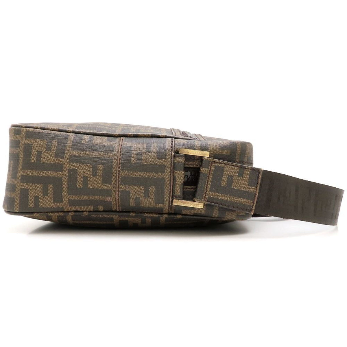 Fendi Zucchino Brown Coated Canvas Shoulder Bag (Pre-Owned)
