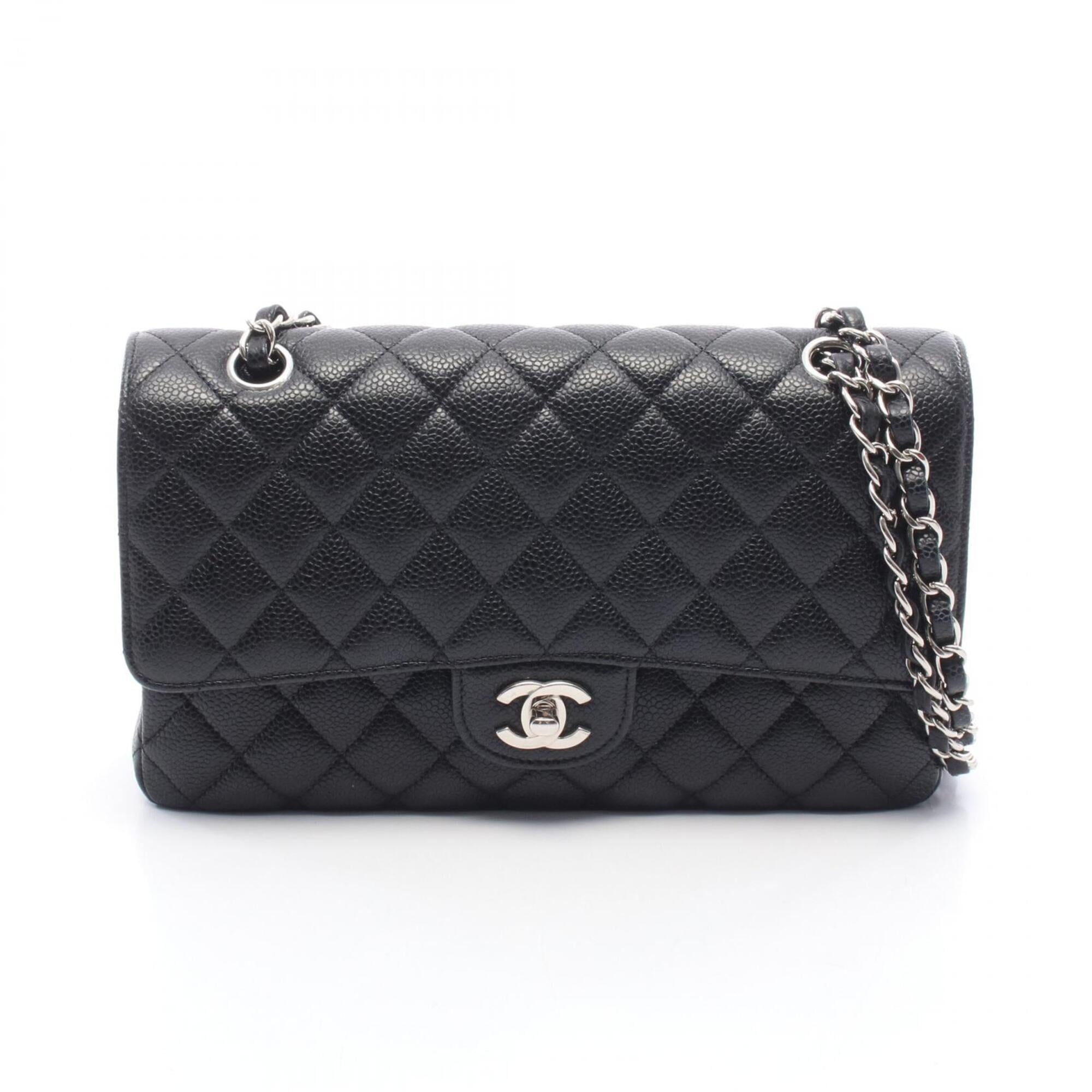 Chanel Black Grained Calfskin Handbag Shoulder Bag (Pre-Owned)