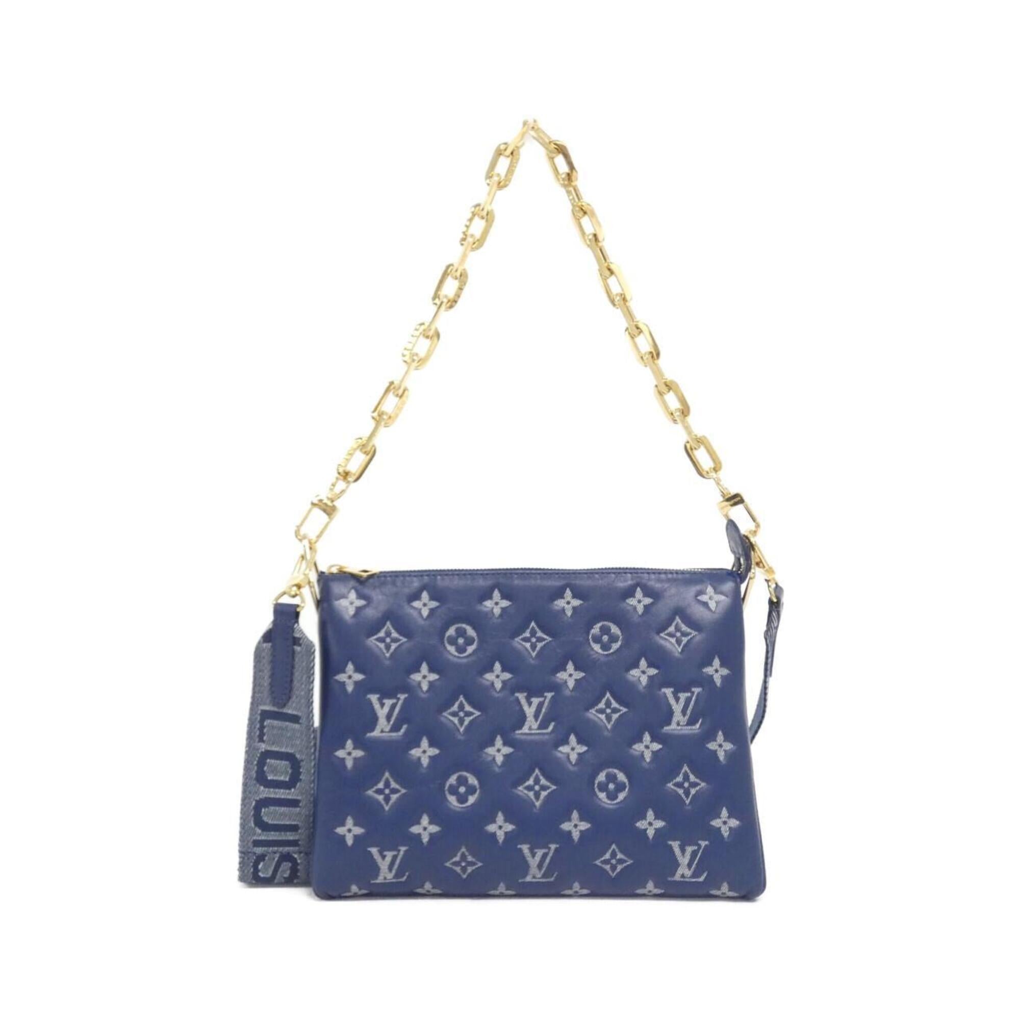 Louis Vuitton Navy Leather Shoulder Bag (Pre-Owned)