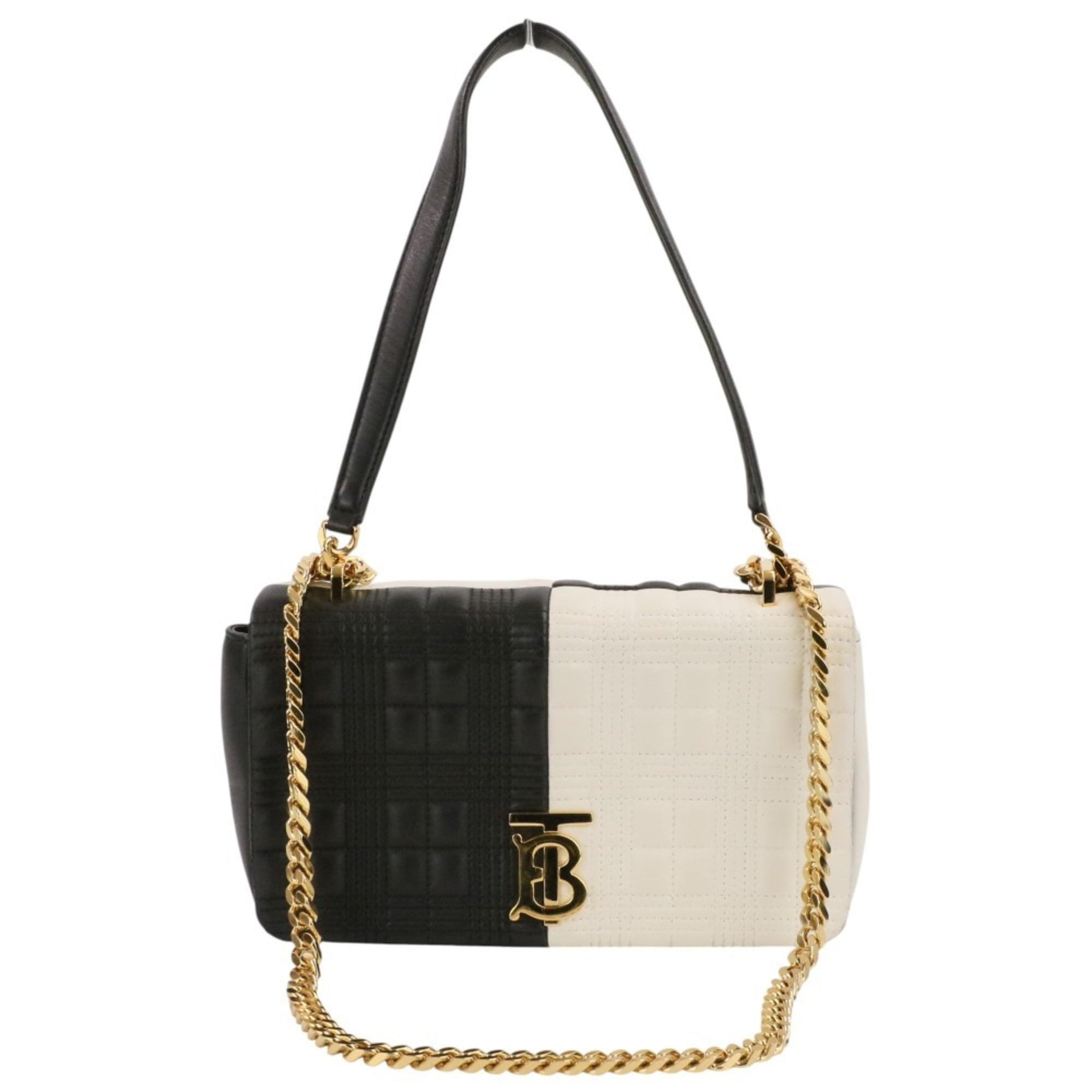 Burberry Black White Quilting Shoulder Bag (Pre-Owned)