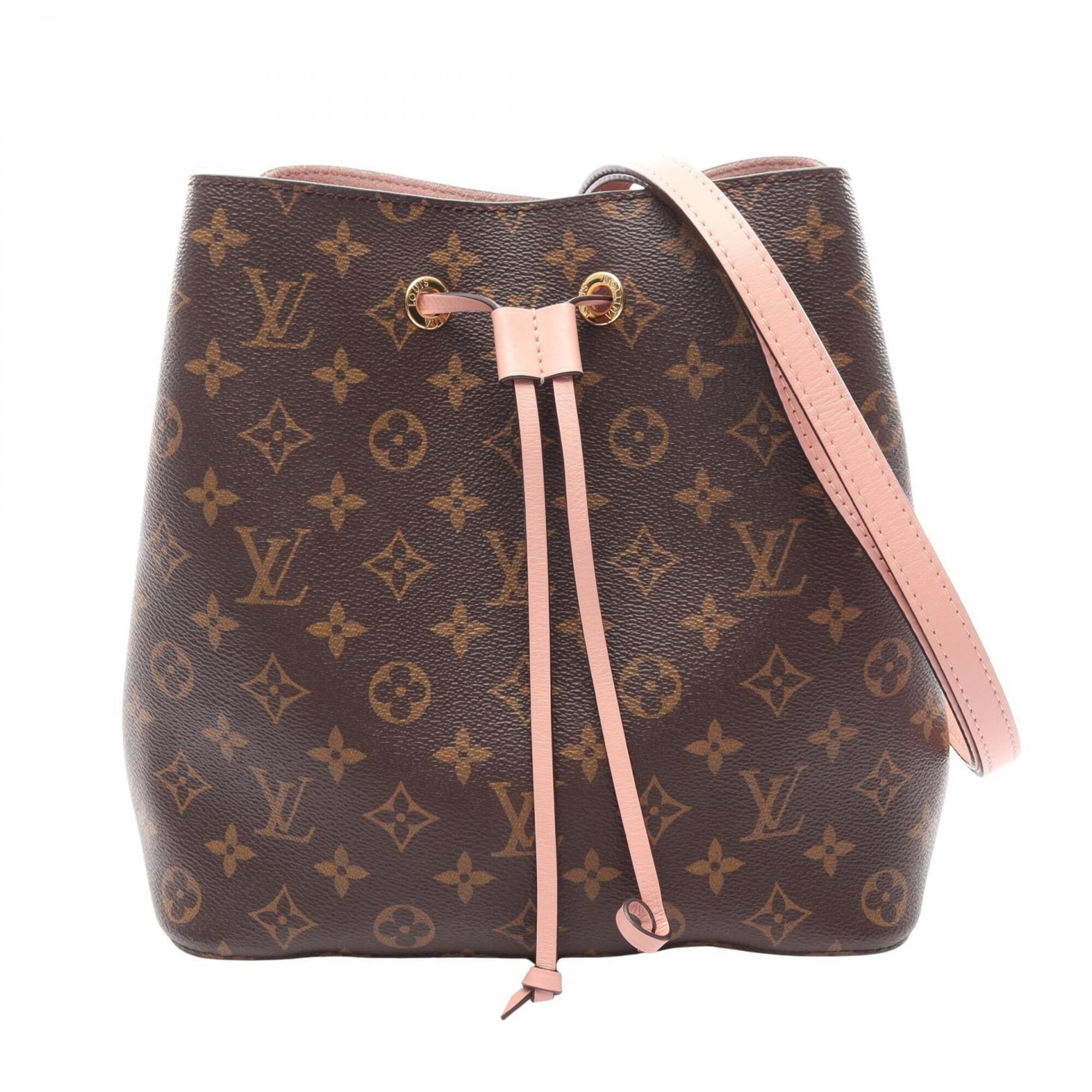 Louis Vuitton Brown Pink Coated Canvas Leather Handbag Shoulder Bag (Pre-Owned)