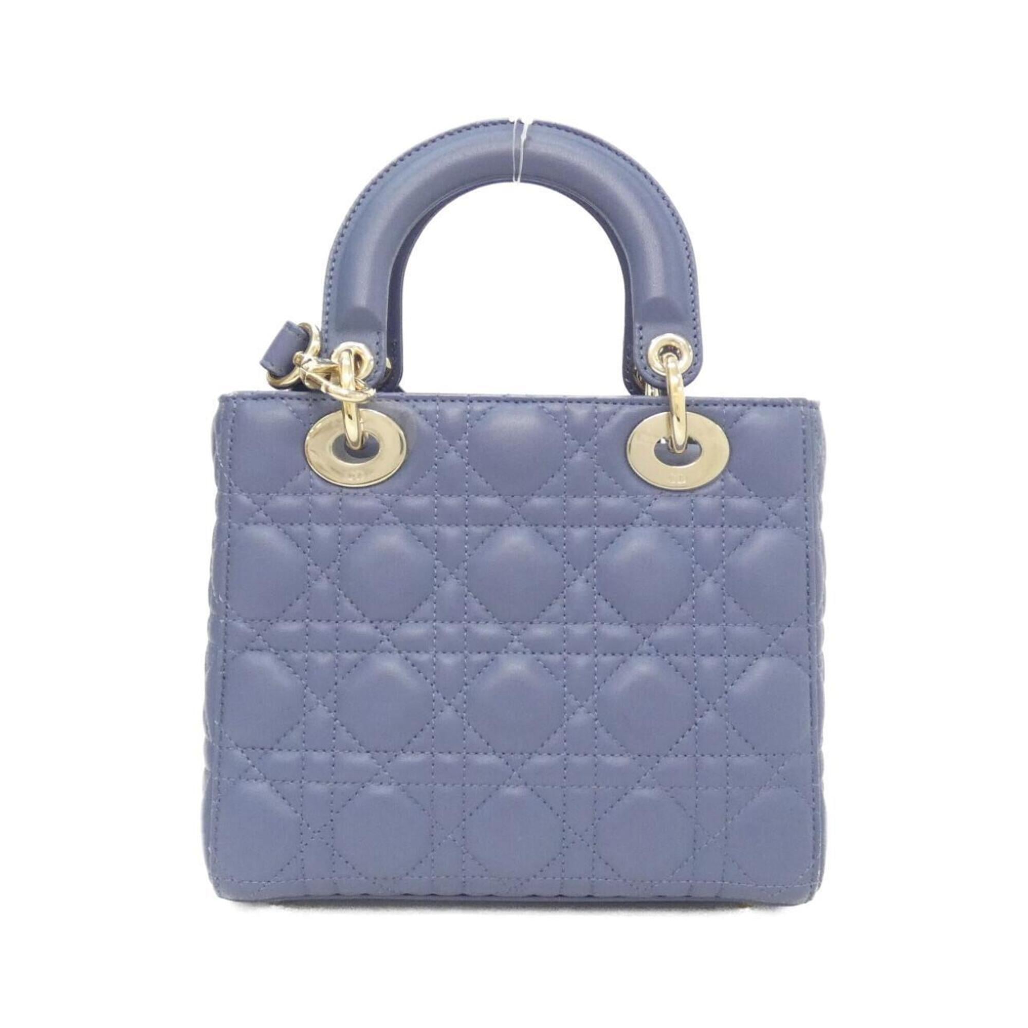 Christian Dior Lady Dior Blue Leather Handbag (Pre-Owned)