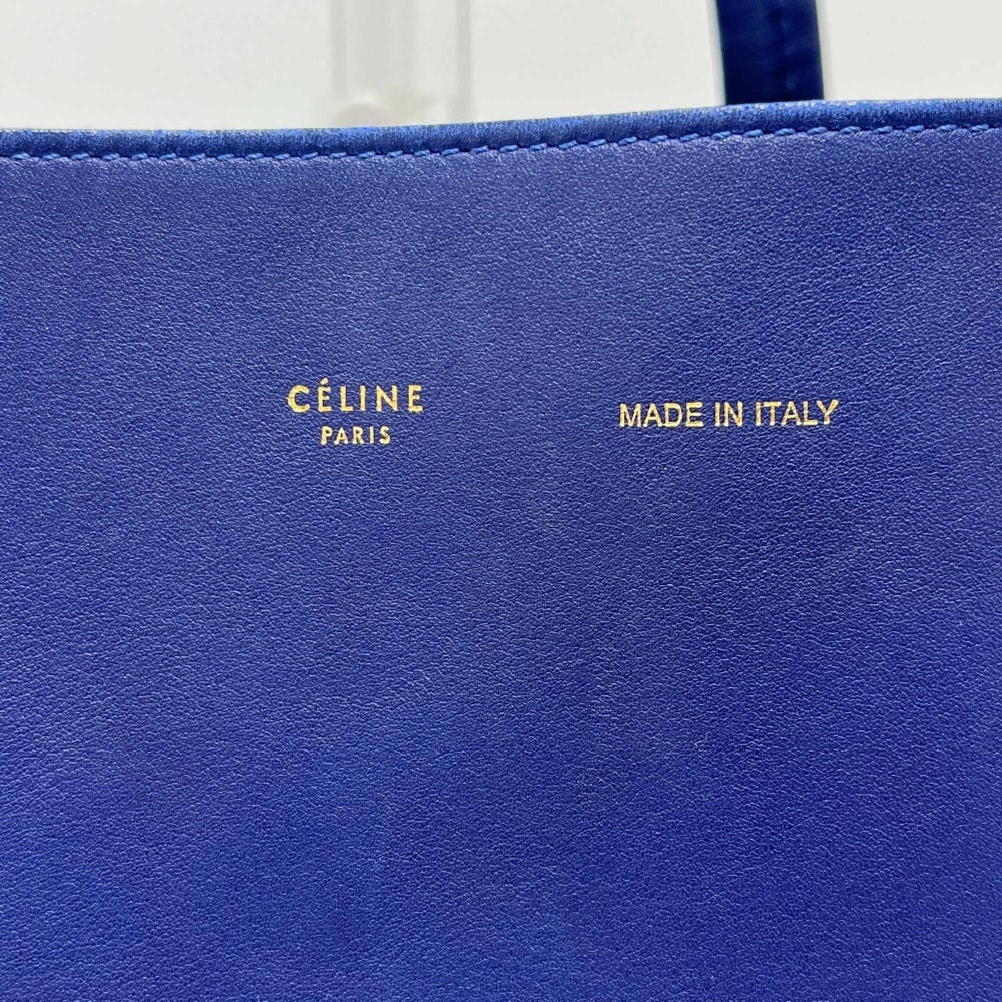 Celine Blue Leather Handbag Tote Bag (Pre-Owned)