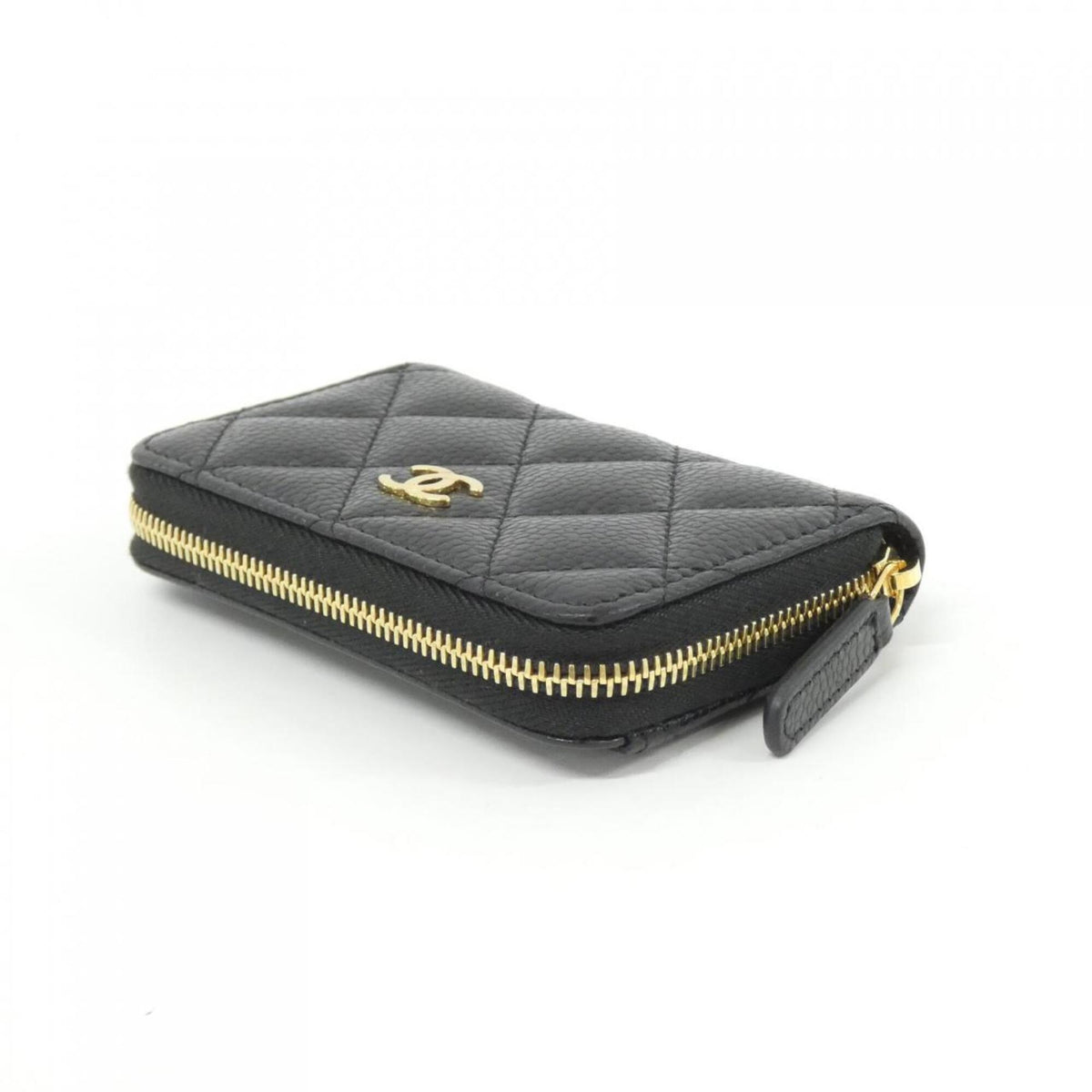 Chanel Black Grained Calfskin Coin Purse/Coin Case (Pre-Owned)