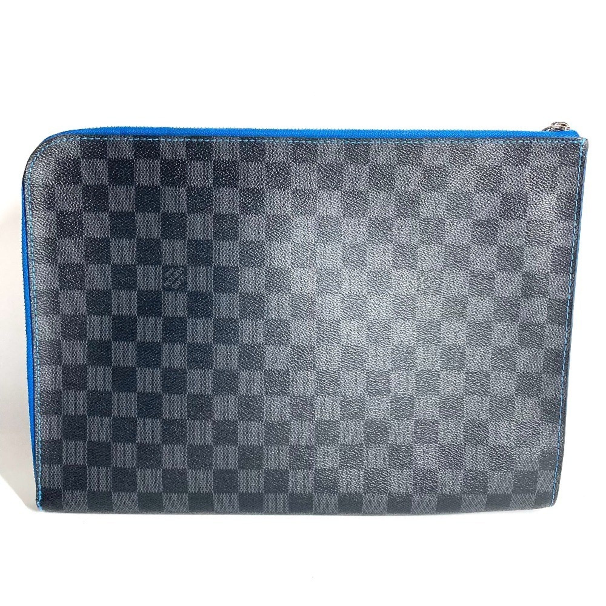 Louis Vuitton Black Blue Damier Graphite Clutch Bag Pochette Pouch (Pre-Owned)