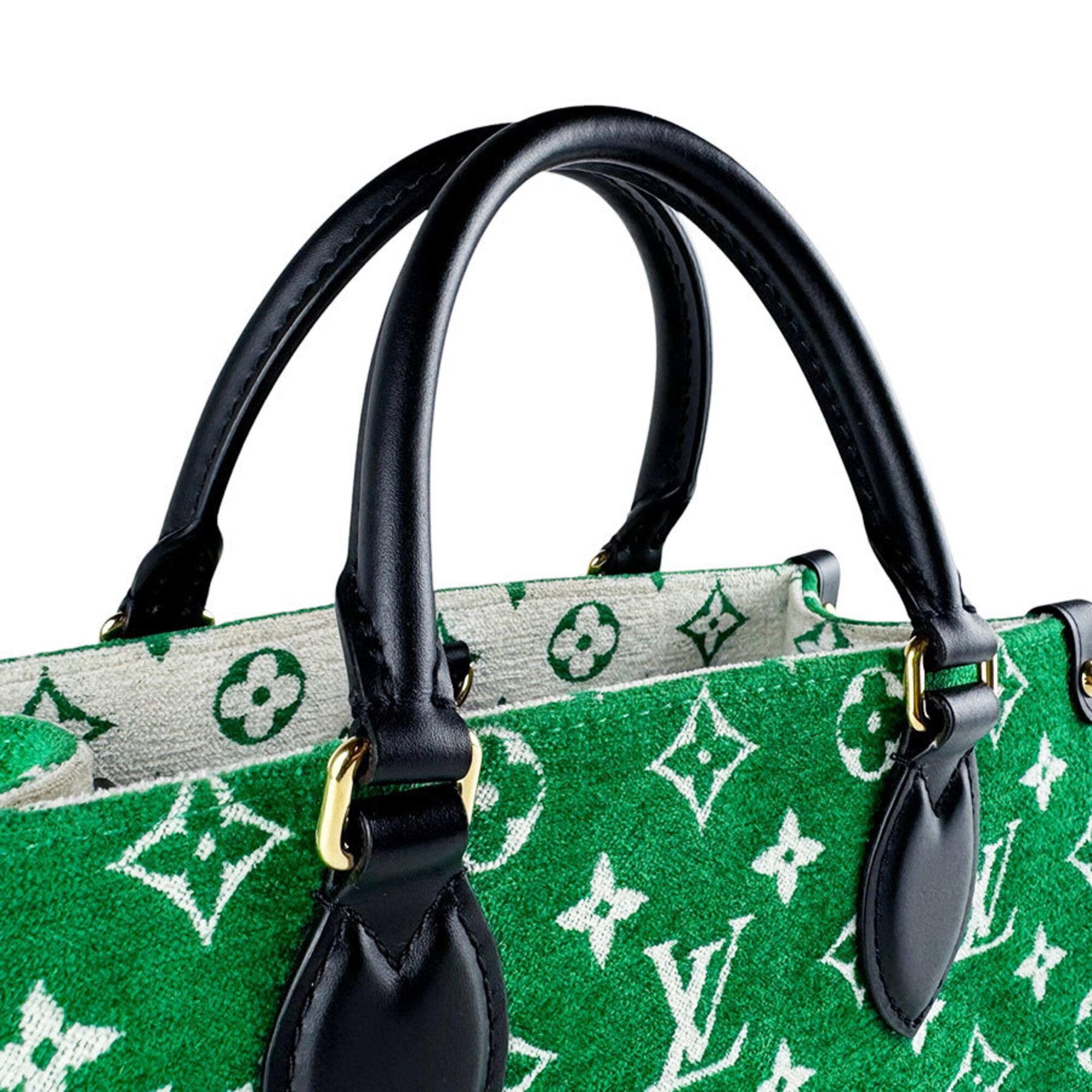 Louis Vuitton Black Green Jacquard Handbag Shoulder Bag (Pre-Owned)
