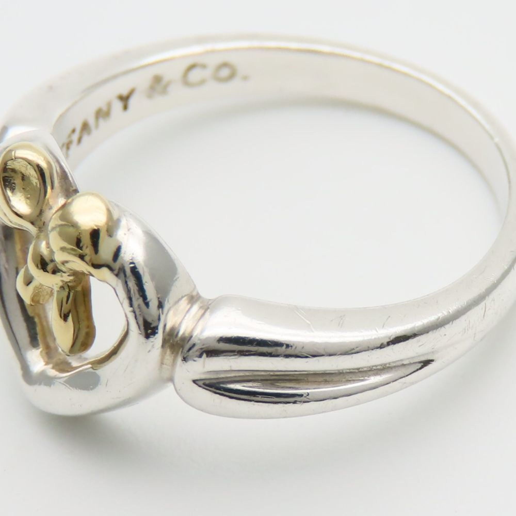 Tiffany Silver Yellow Gold Yellow Gold (18K) Silver 925 Band Ring (Pre-Owned)