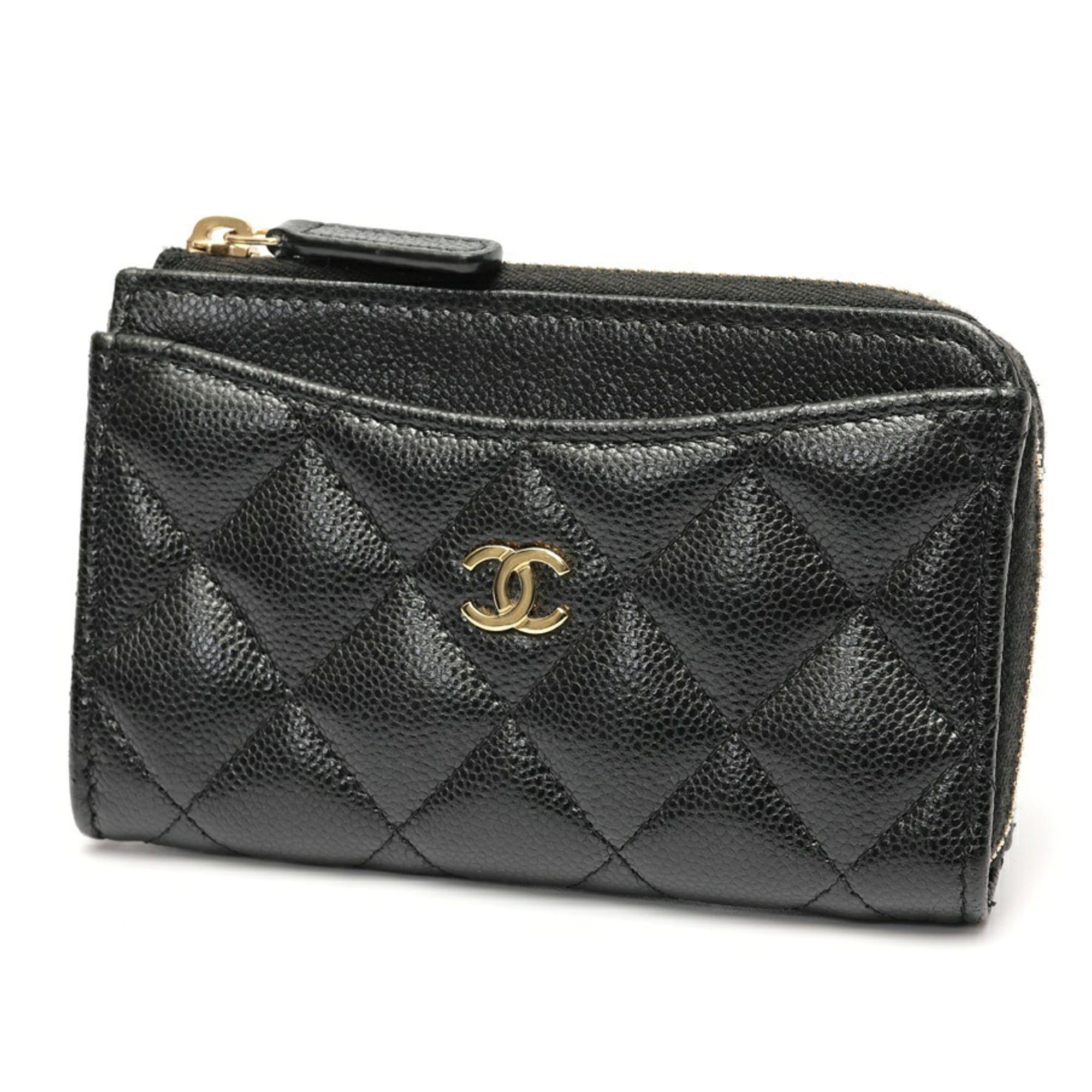 Chanel Black Grained Calfskin Coin Purse/Coin Case (Pre-Owned)