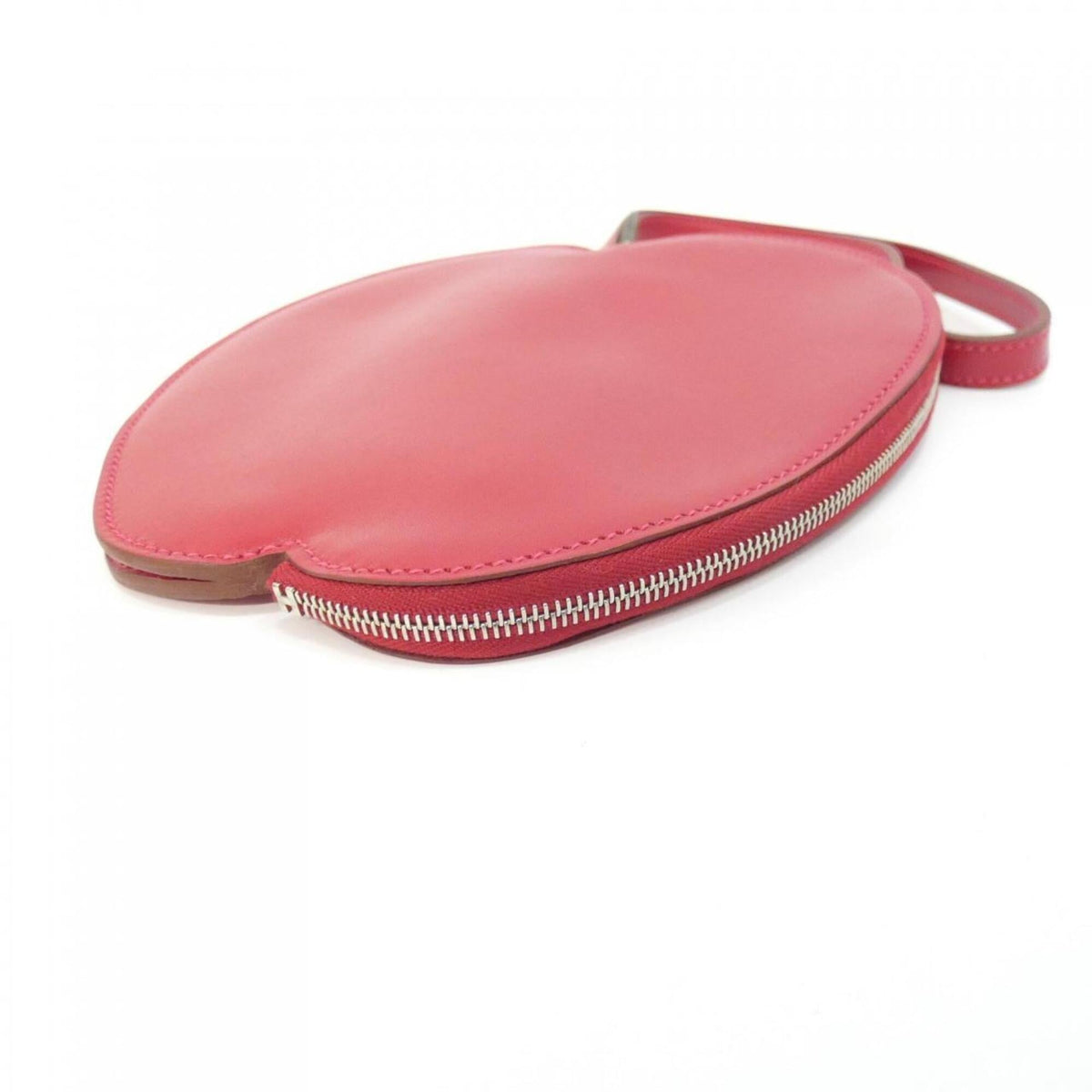 Hermes Rouge Vif Tadelakt Leather Handbag Pouch (Pre-Owned)