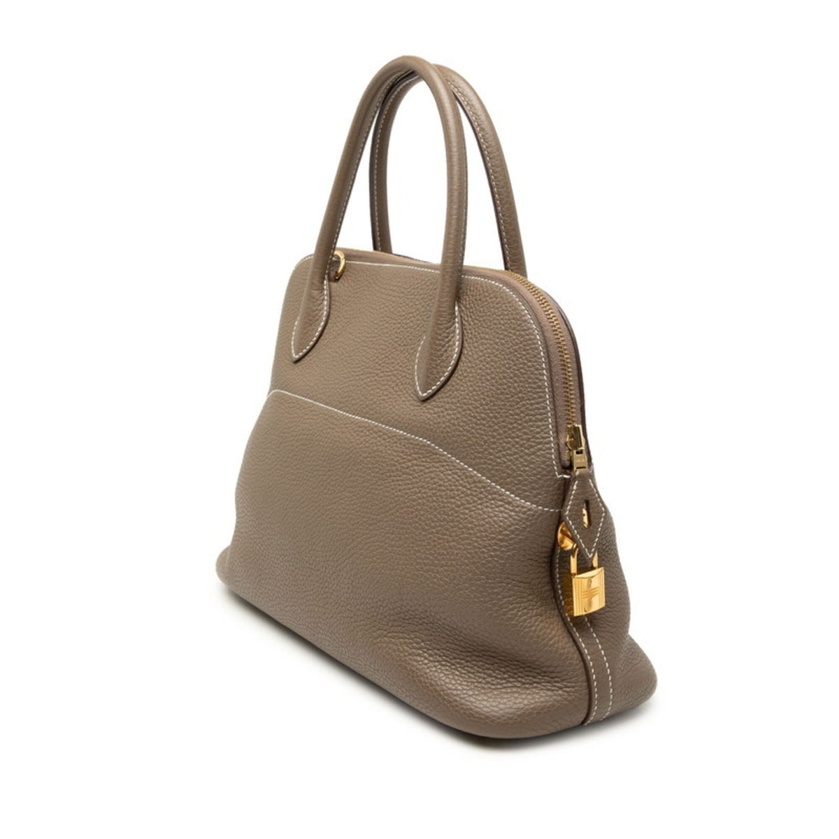 Hermes Bolide Etoupe Gray Grayish Taurillon Clemence Leather Handbag Shoulder Bag (Pre-Owned)
