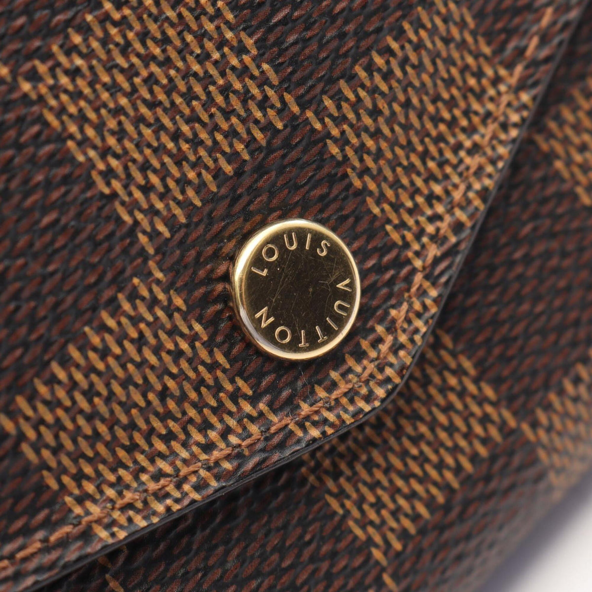 Louis Vuitton Brown Leather Pvc Long Wallet (Bi-Fold) (Pre-Owned)