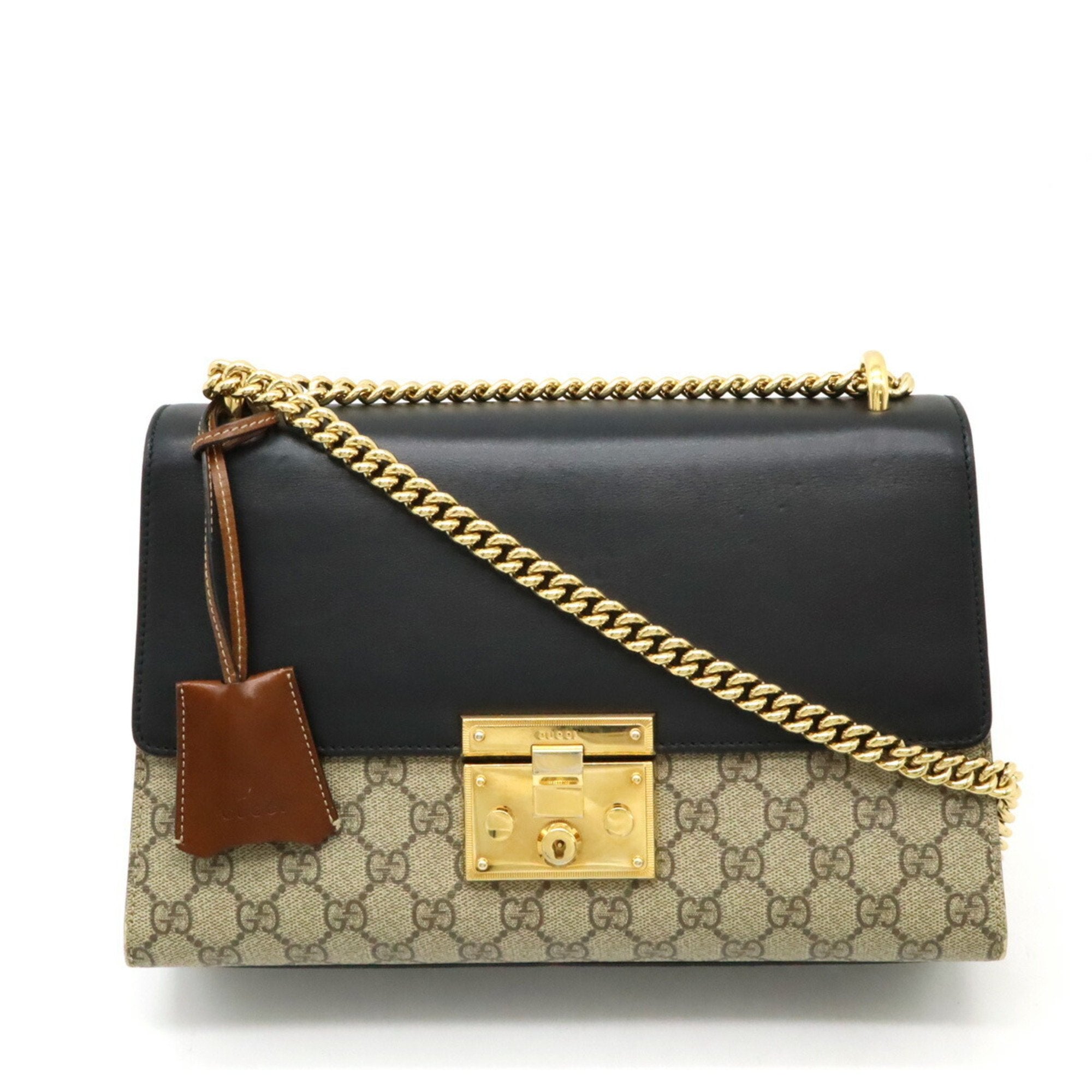 Gucci Beige Black Brown Pvc Leather Shoulder Bag (Pre-Owned)