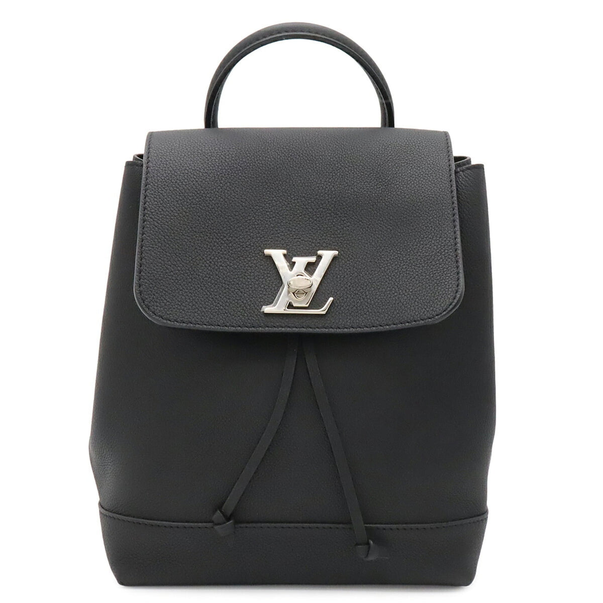 Louis Vuitton Black Noir Leather Backpack (Pre-Owned)
