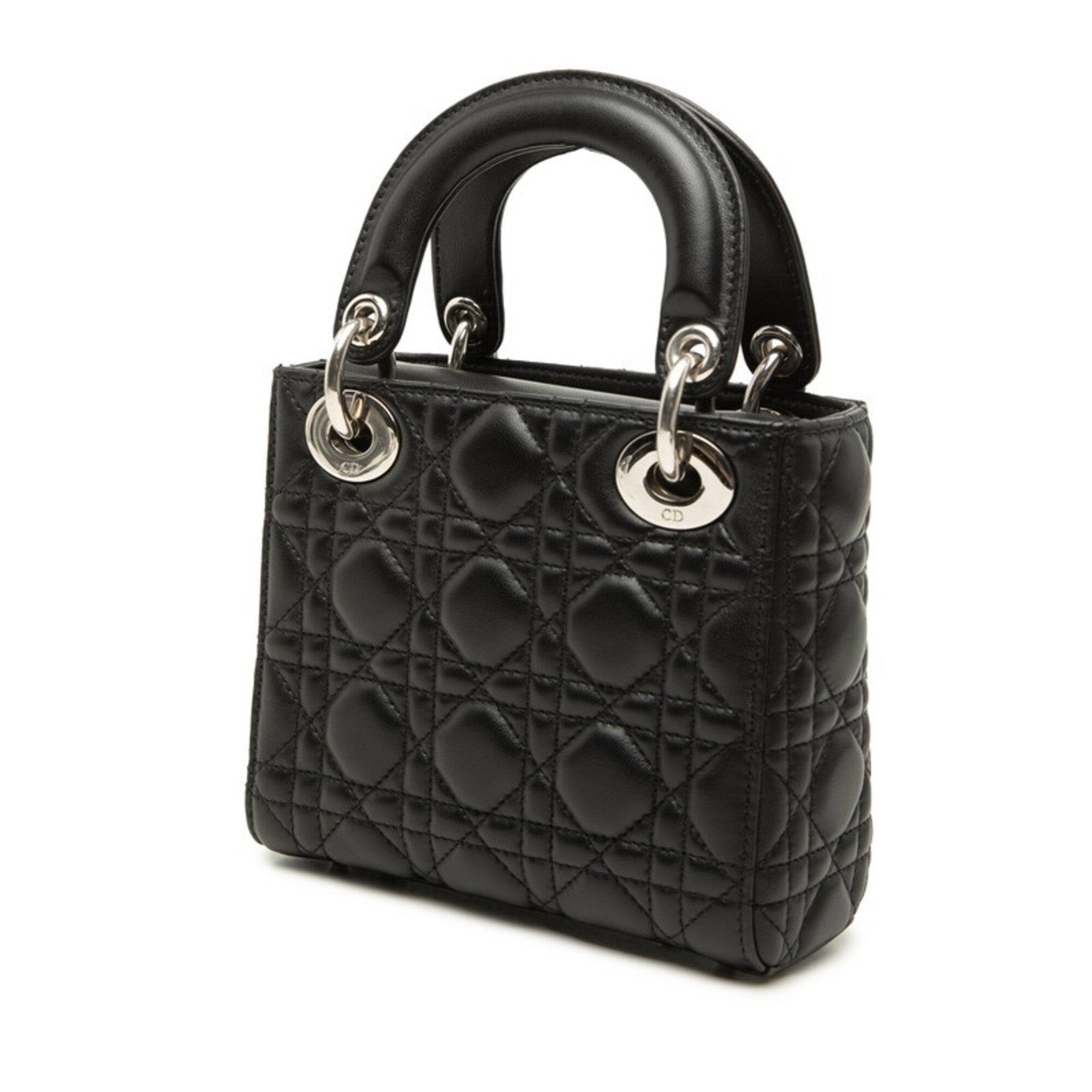 Christian Dior Black Leather Handbag Shoulder Bag (Pre-Owned)
