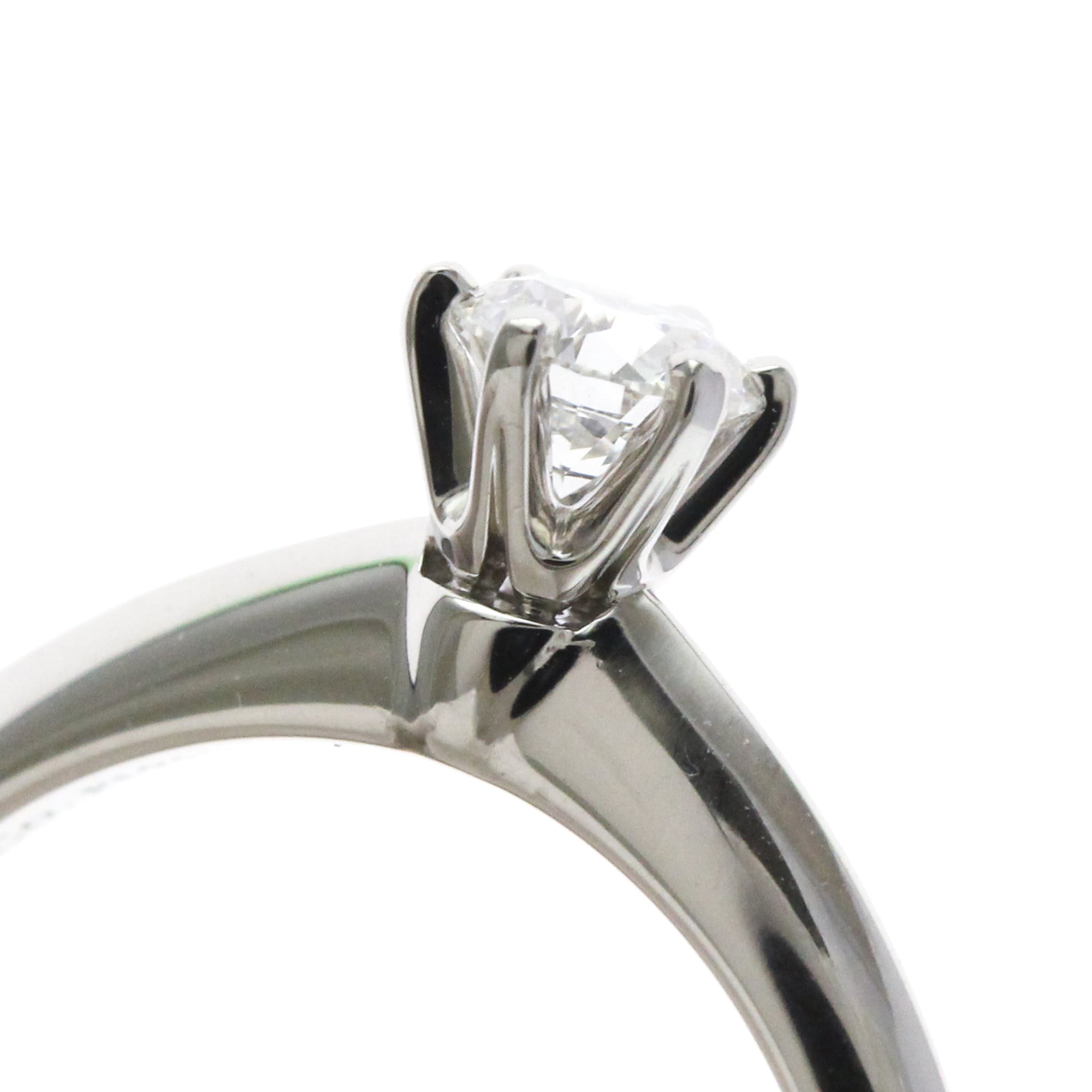 Tiffany & Co. Tiffany Setting Solitaire Ring Platinum With Diamond Silver Platinum Ring Jewelry (Pre-Owned)