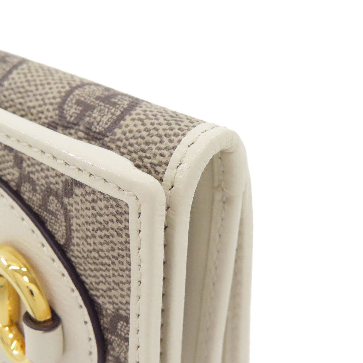 Gucci Brown White Pvc Leather Wallet (Bi-Fold) (Pre-Owned)