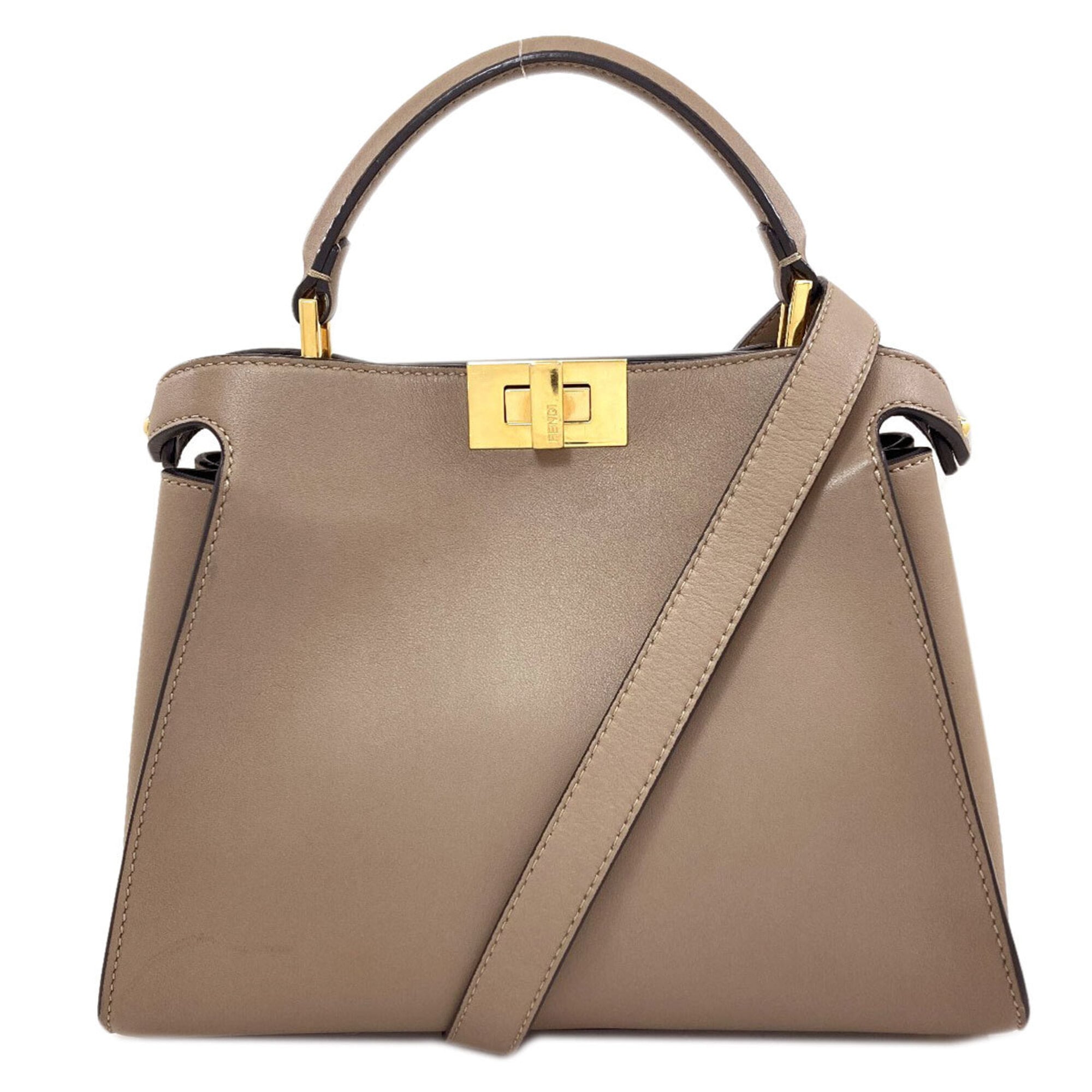 Fendi Grayish Leather Handbag (Pre-Owned)
