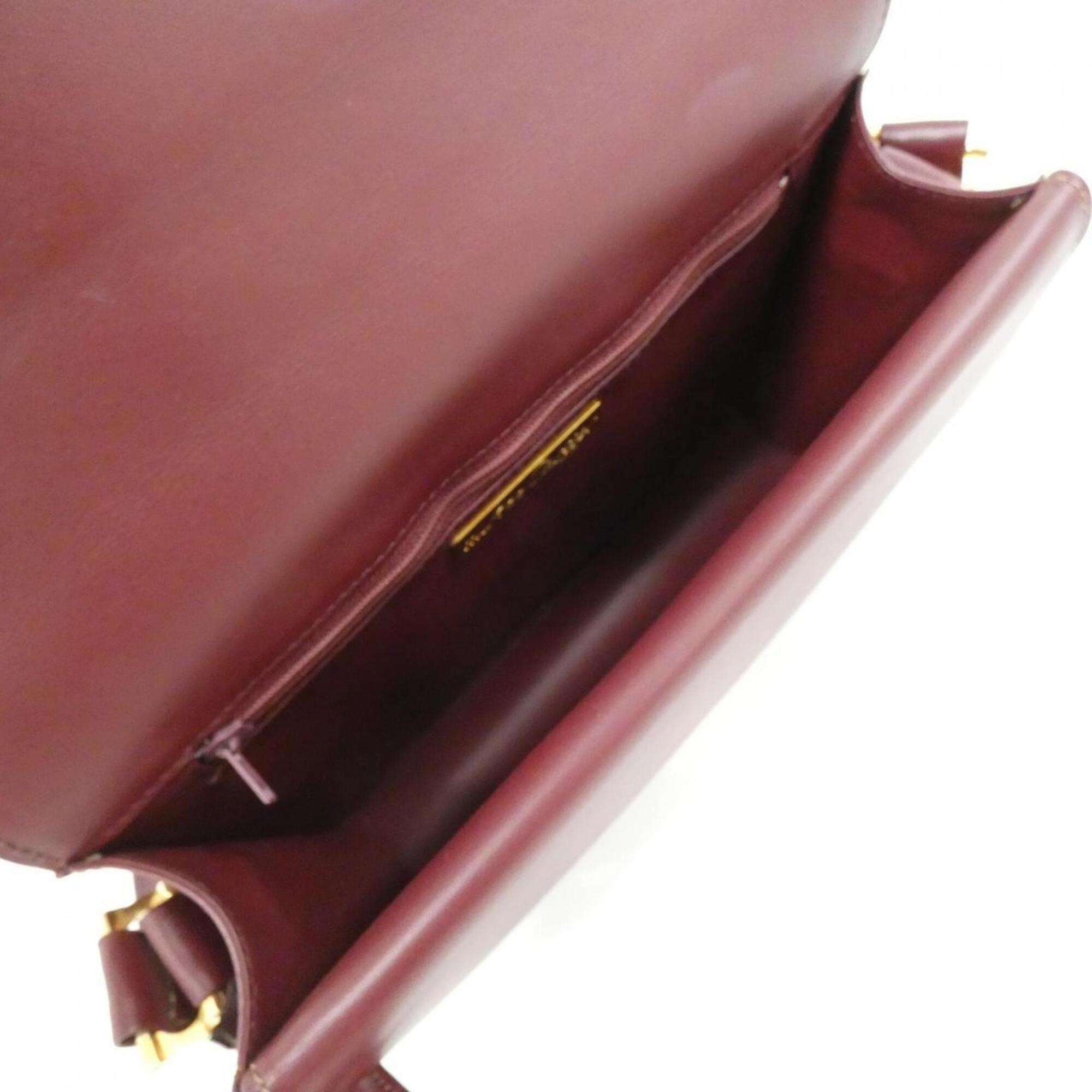 Cartier Bordeaux Leather Shoulder Bag (Pre-Owned)