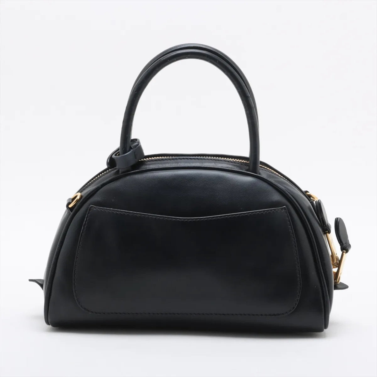 Miu Miu Black Leather Handbag Tote Bag (Pre-Owned)