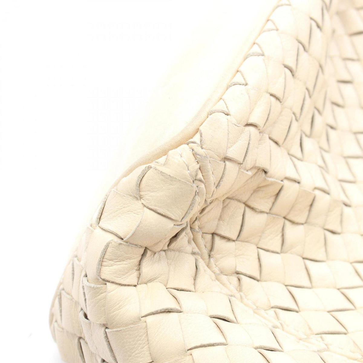 Bottega Veneta Ivory Intrecciato Handbag Shoulder Bag (Pre-Owned)