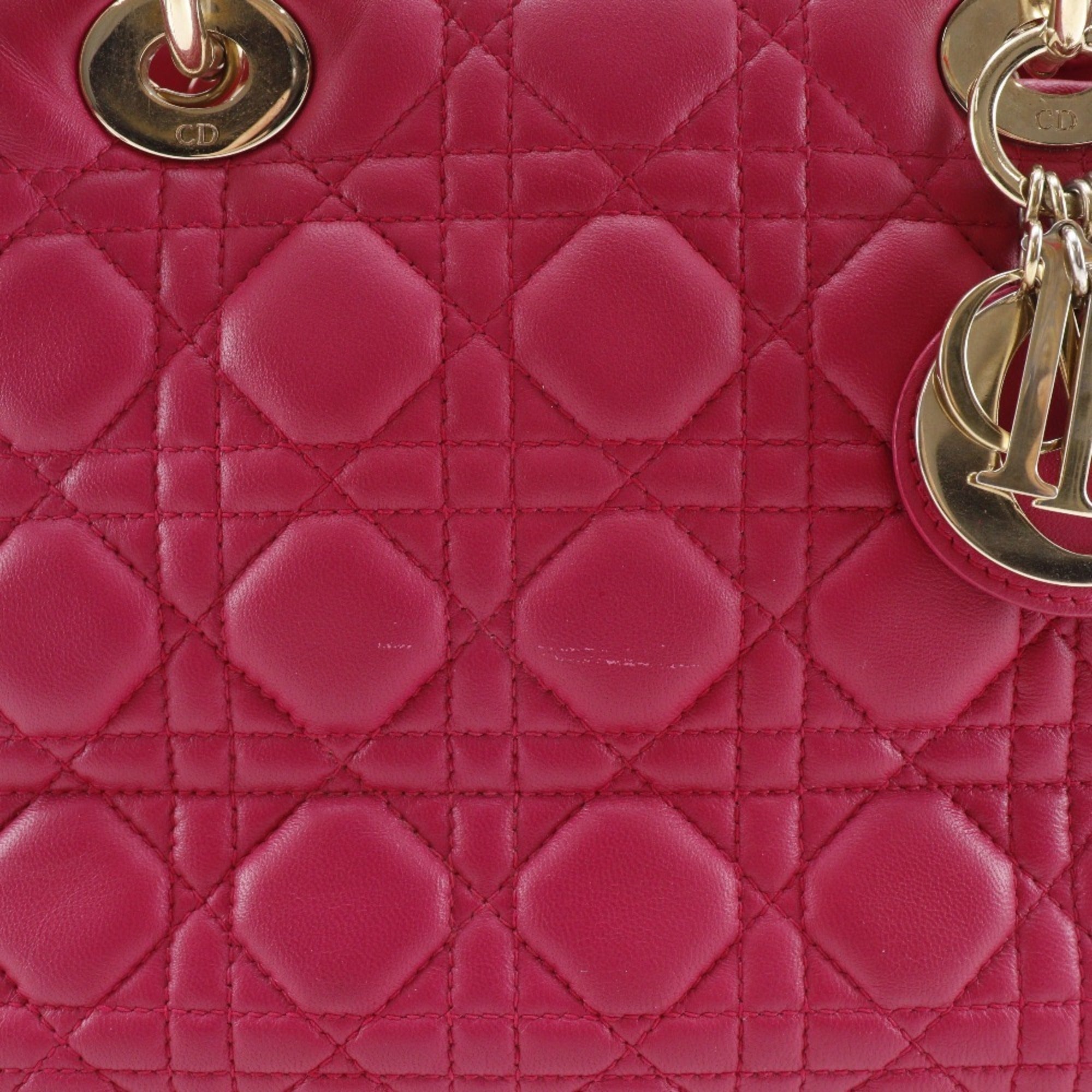 Christian Dior Lady Dior Pink Leather Handbag (Pre-Owned)