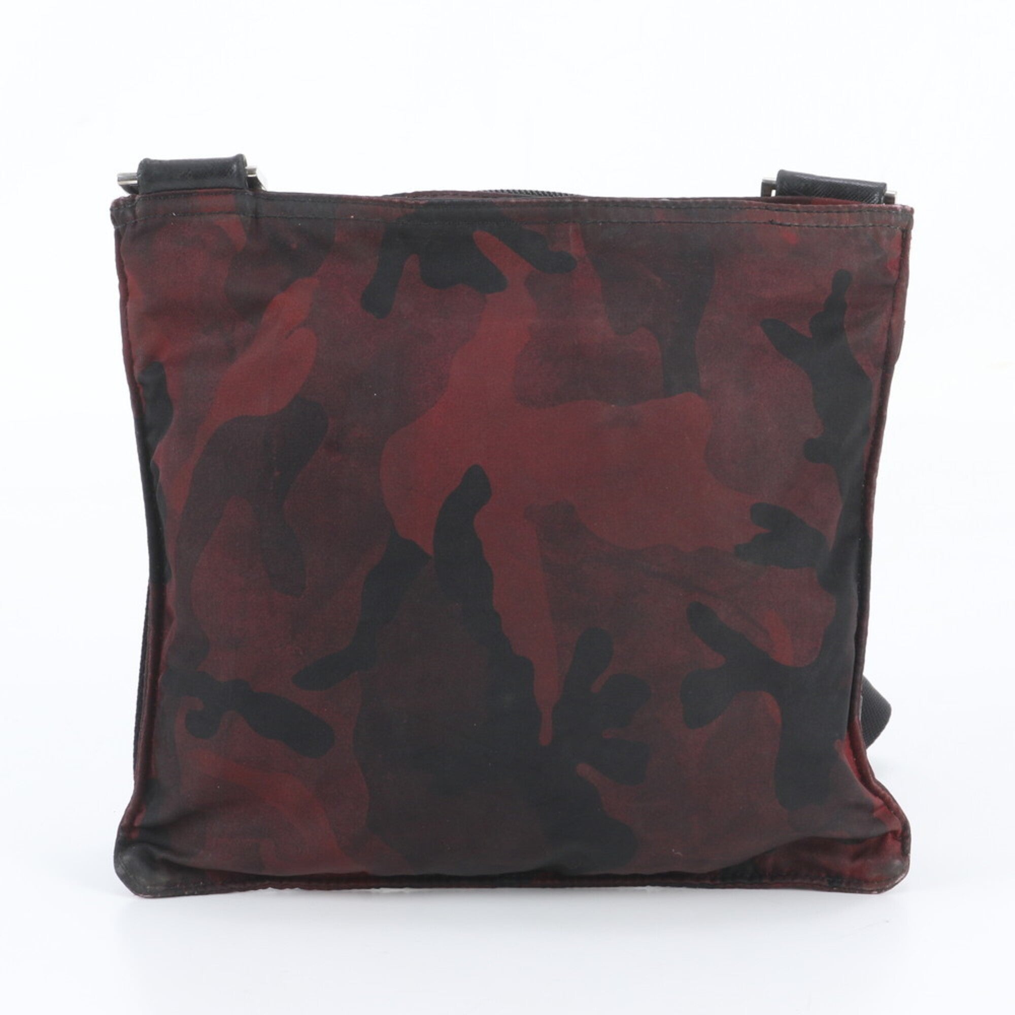 Prada Black Red Color Messenger Bag Shoulder Bag (Pre-Owned)