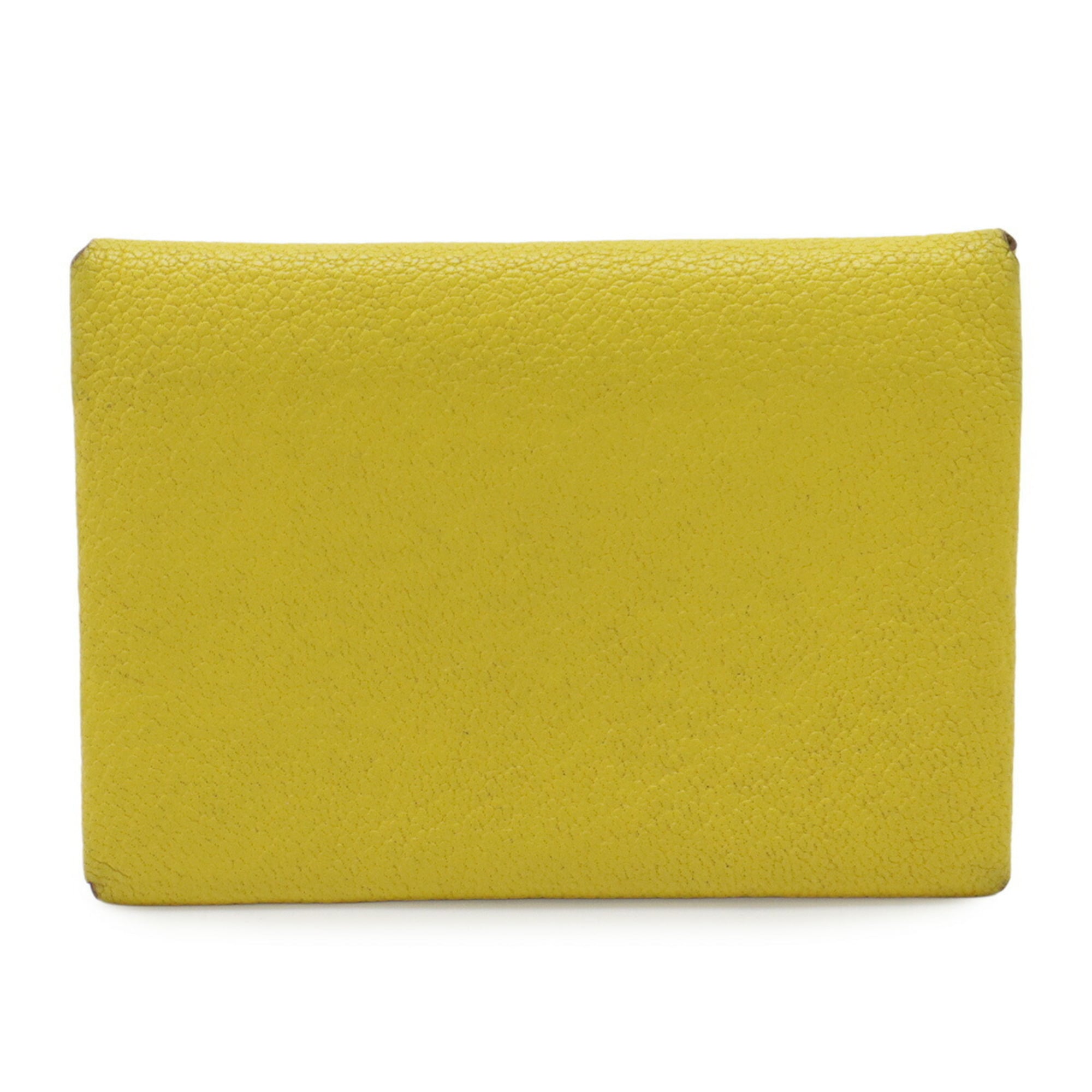 Hermes Yellow Chevre Leather Coin Purse/Coin Case (Pre-Owned)