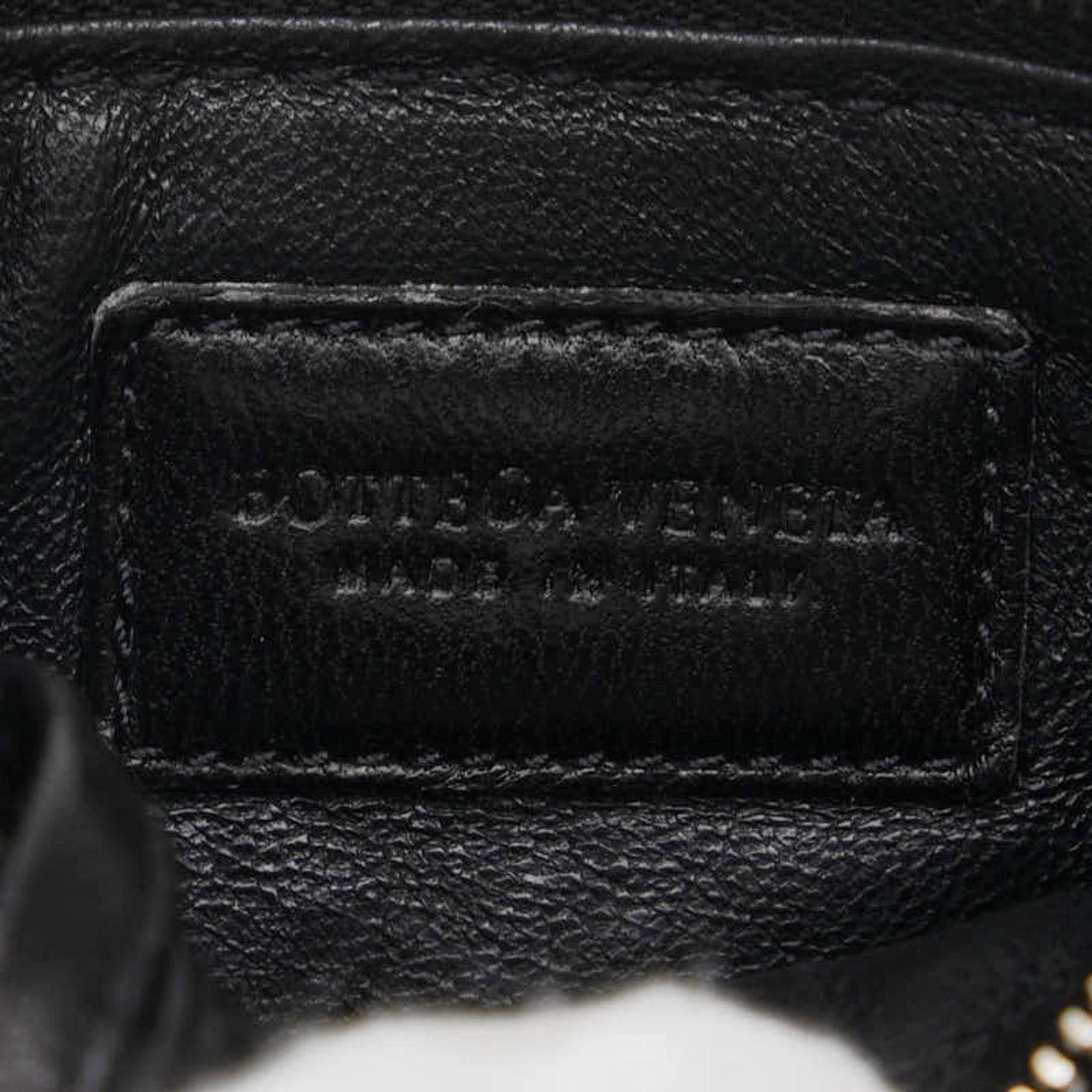 Bottega Veneta Black Leather Coin Purse/Coin Case (Pre-Owned)