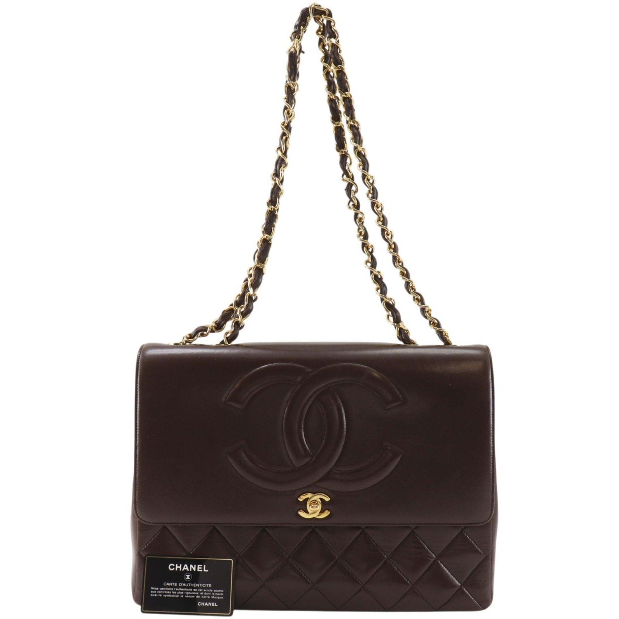 Chanel Brown Leather Shoulder Bag (Pre-Owned)