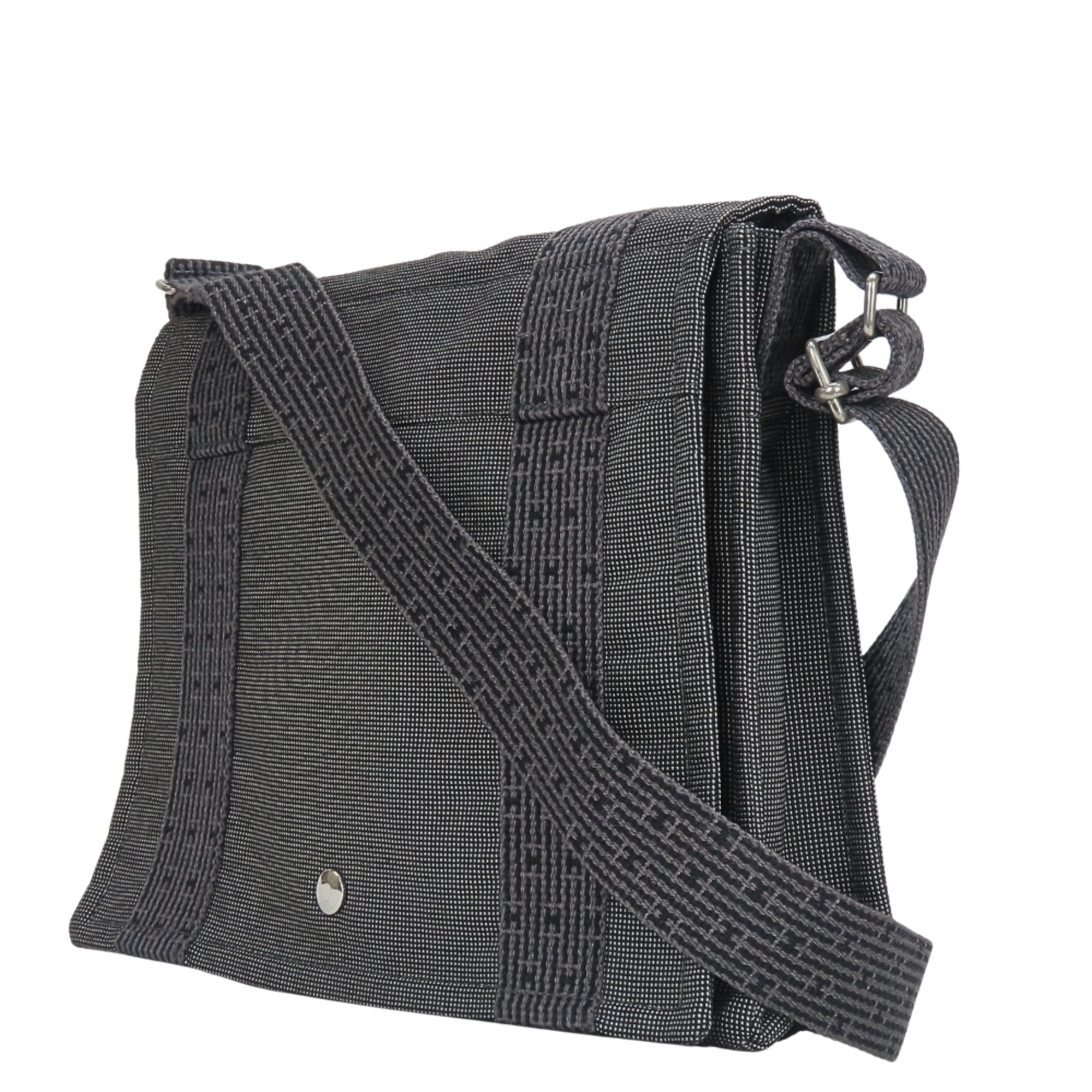 Hermes Her Line Gray Cotton Canvas Shoulder Bag (Pre-Owned)