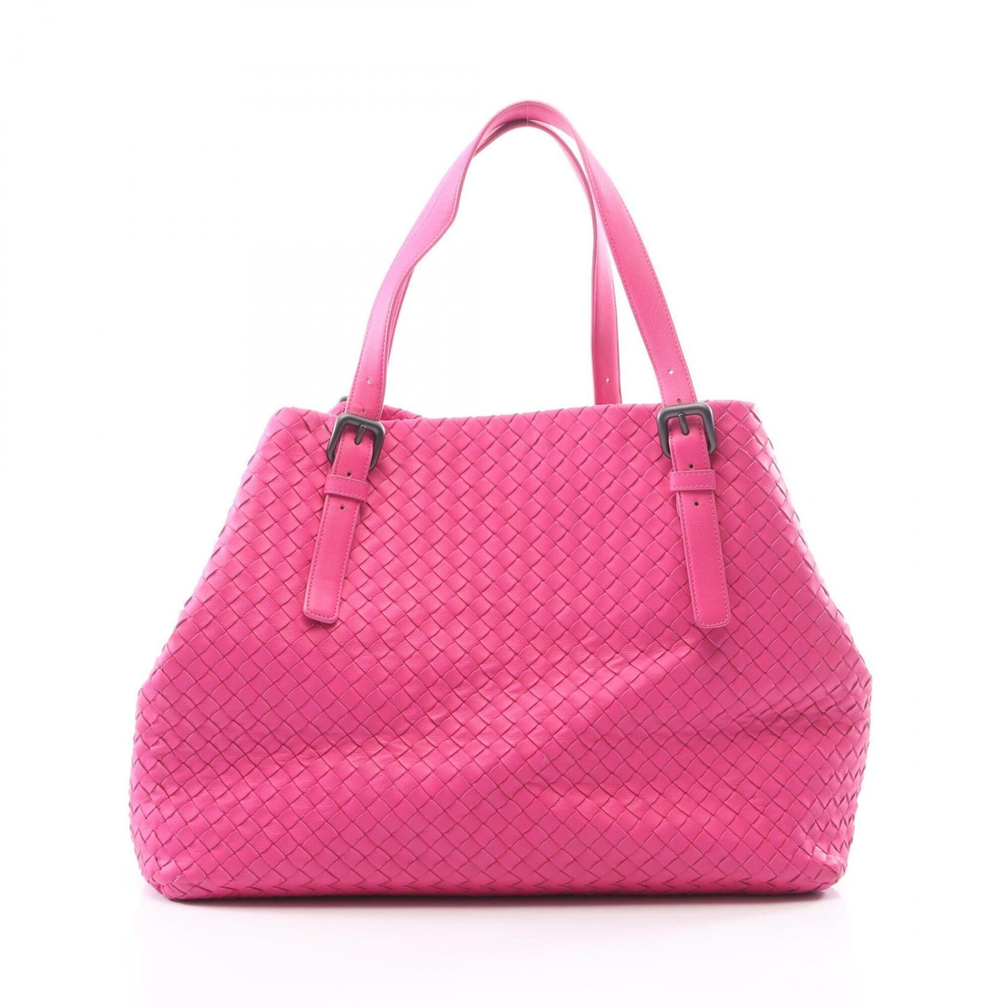 Bottega Veneta Pink Leather Handbag Tote Bag (Pre-Owned)