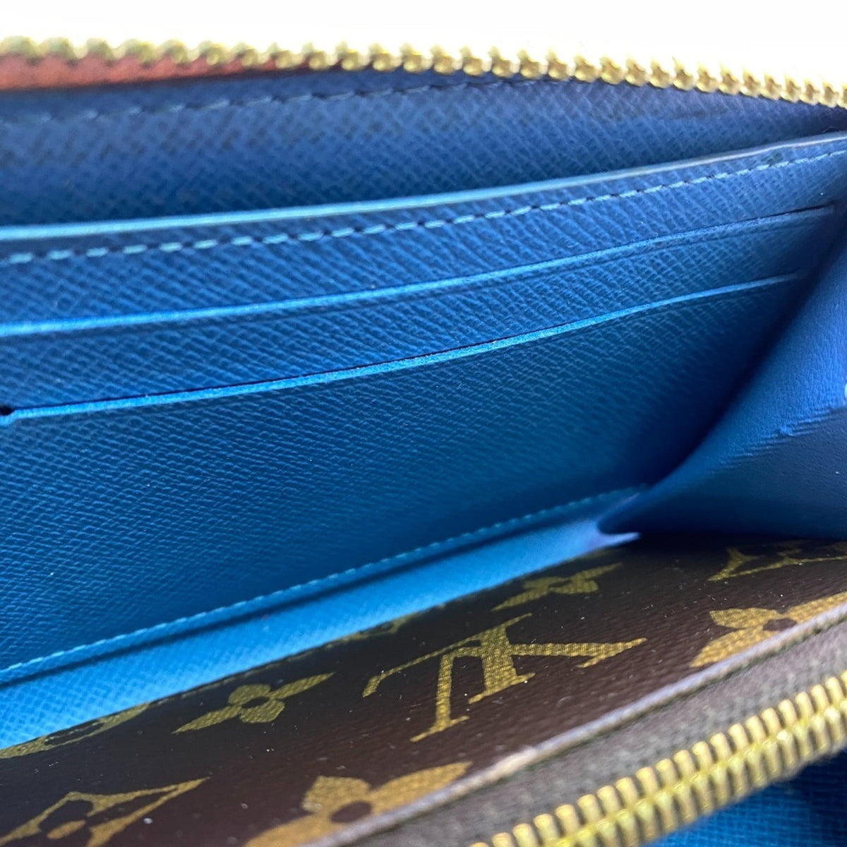 Louis Vuitton Monogram Blue Pink Leather Long Wallet (Bi-Fold) (Pre-Owned)