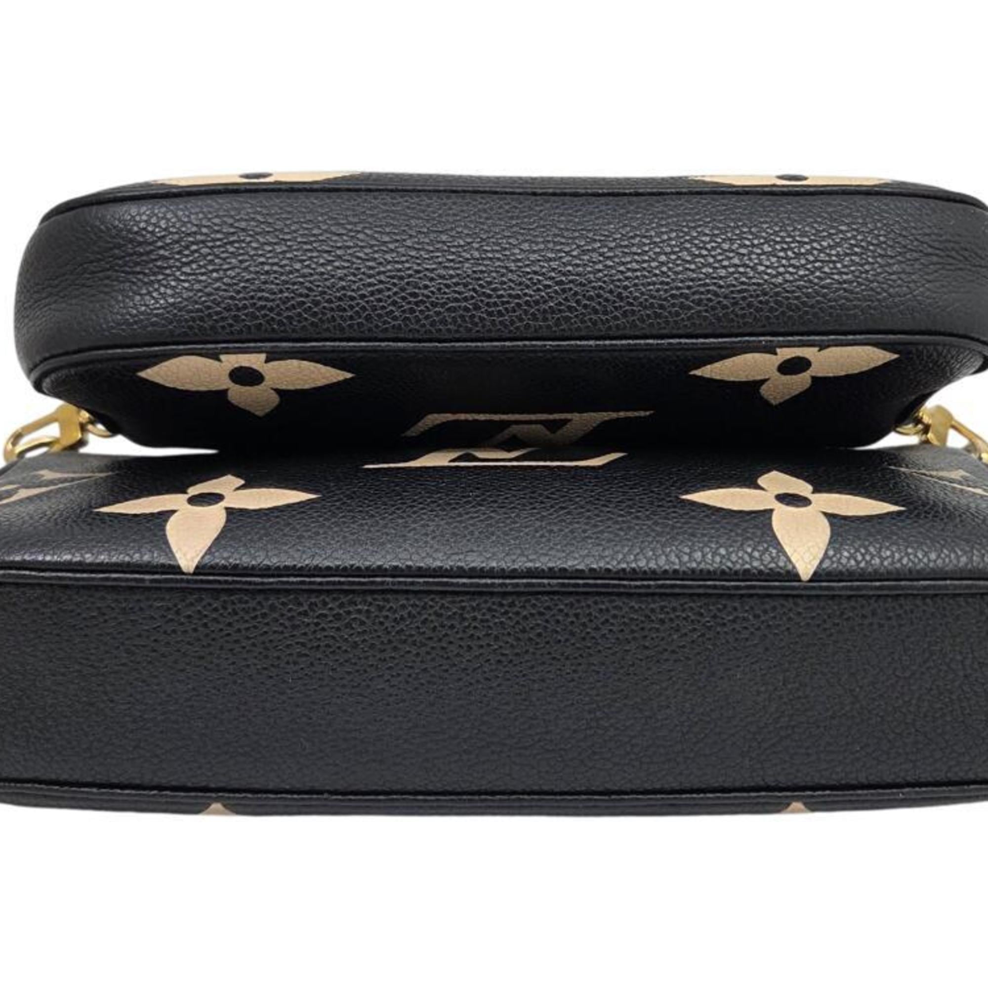 Louis Vuitton Beige Black Monogram Empreinte Pochette Shoulder Bag (Pre-Owned)